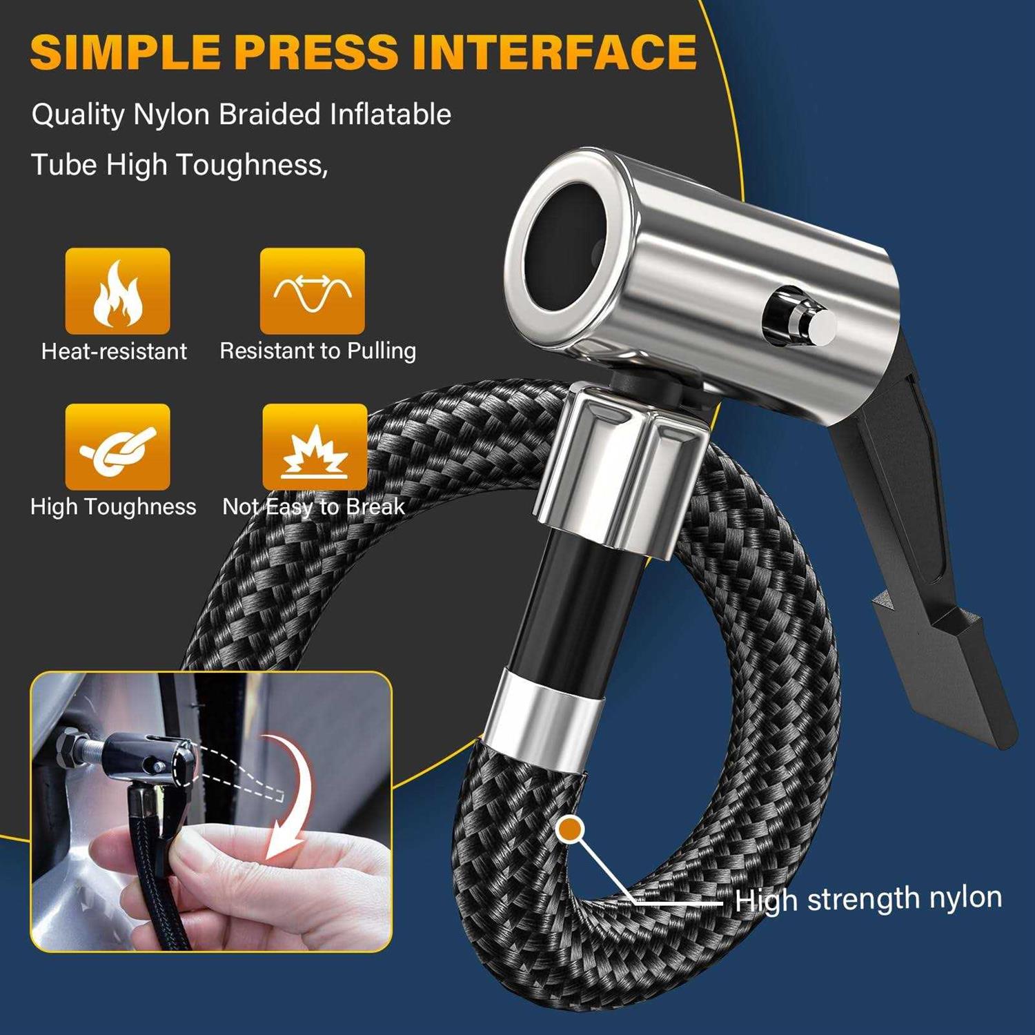 sypousy Tire Inflator Portable Air Compressor Cordless Tire Inflator Faster Tire Pump with 20V Rechargeable Battery,Dual Power Supply Modes - Image 3