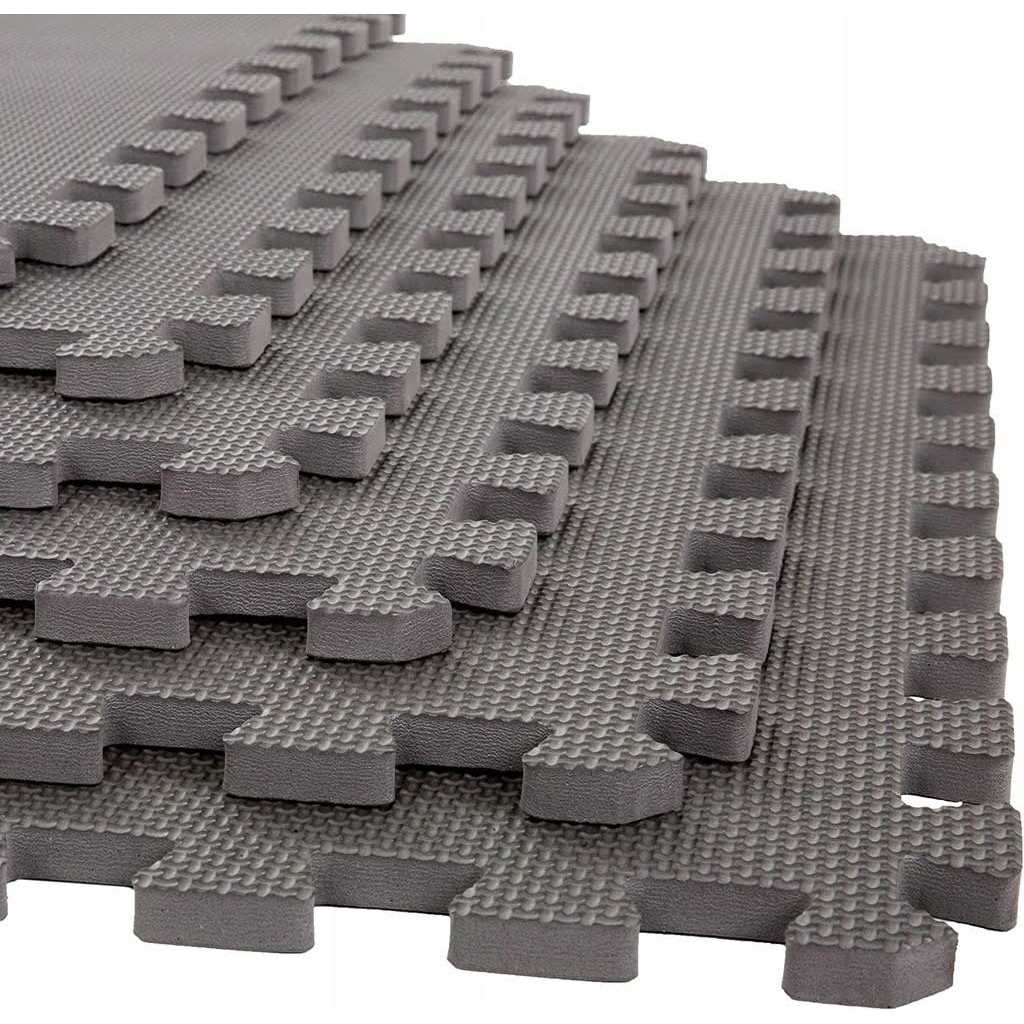 BeMaxx Gym Flooring Set Interlocking EVA Soft Foam Floor Mat 18 Pieces Puzzle Rubber Tiles Protective Ground Surface Protection - Image 5