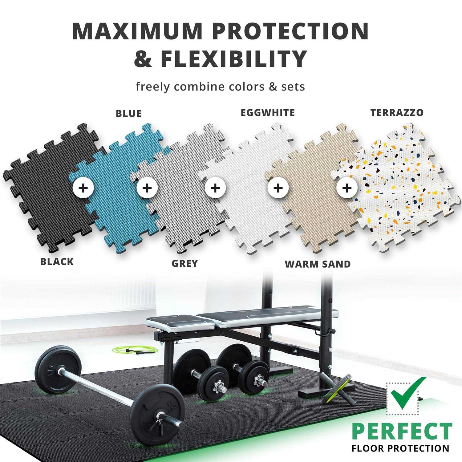 BeMaxx Gym Flooring Set Interlocking EVA Soft Foam Floor Mat 18 Pieces Puzzle Rubber Tiles Protective Ground Surface Protection - Image 5