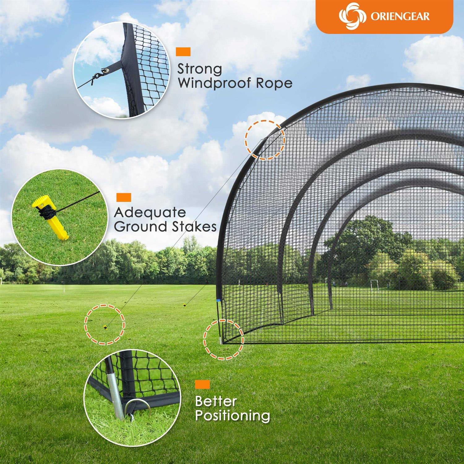 Baseball Batting Cages 20&30ft for Backyard, Baseball Training Equipment Netting, Golf Softball Baseball Nets for Batting with Frame and Net - Image 4