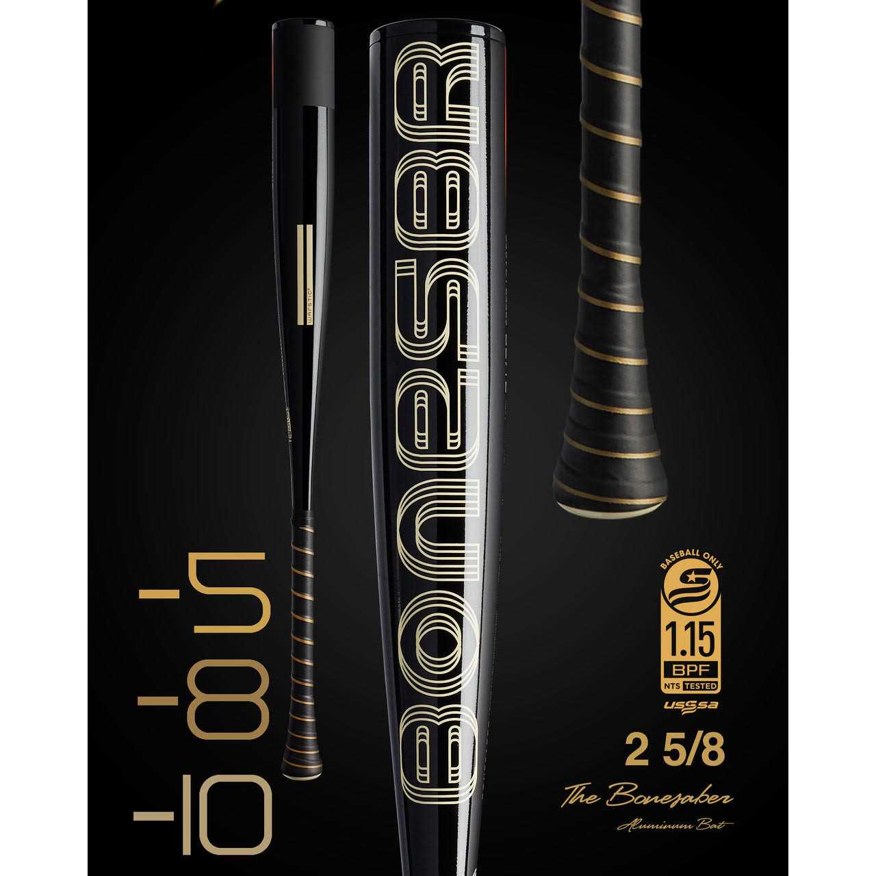Bonesaber Black Cobra Edition USSSA Metal Bat - Image 4