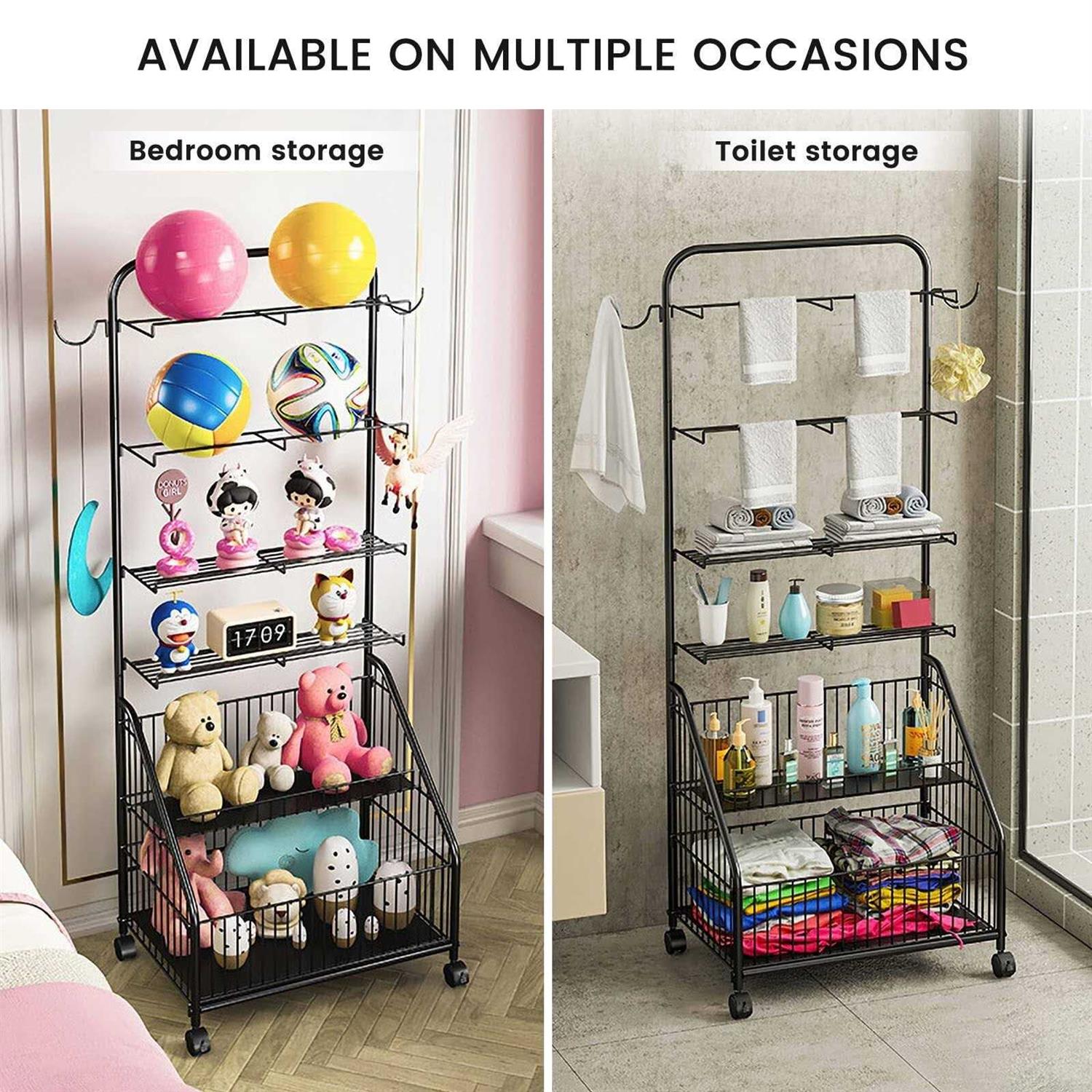 Techvida Garage Sports Equipment Organizer Ball Storage Rack - Image 3