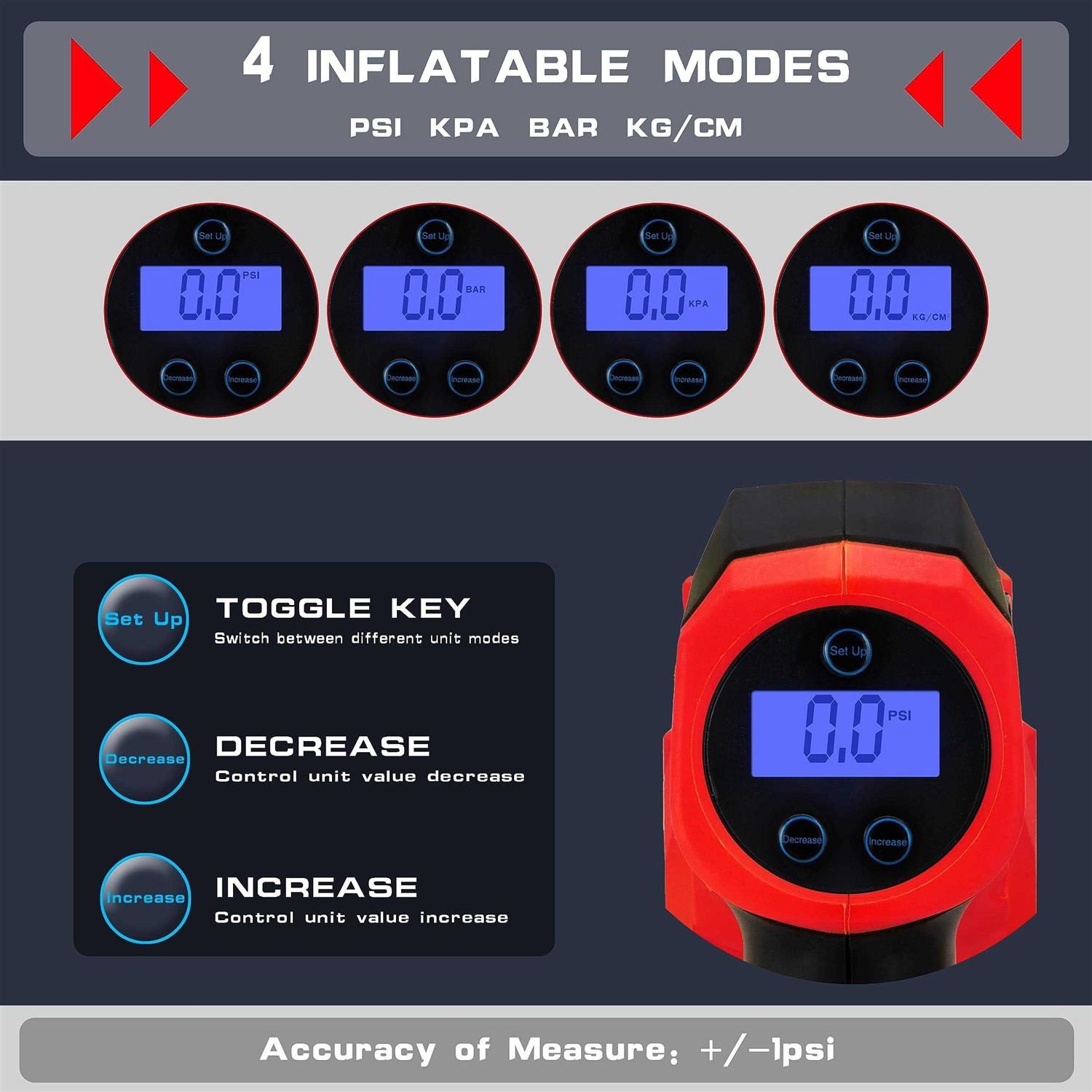 Alternative view of Nichilas Tire Inflator for Milwaukee M18 Battery Auto Portable Air Compressor Pump with LCD Screen Fixed Value Setting for Car