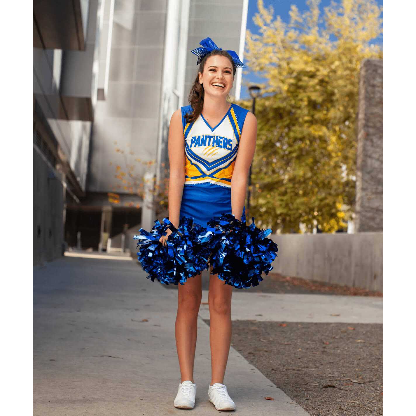 Chassé Metallic Cheerleading Poms Shiny Metallic Cheer Pom with Baton Handle for Dance Sports Celebrations - Image 4