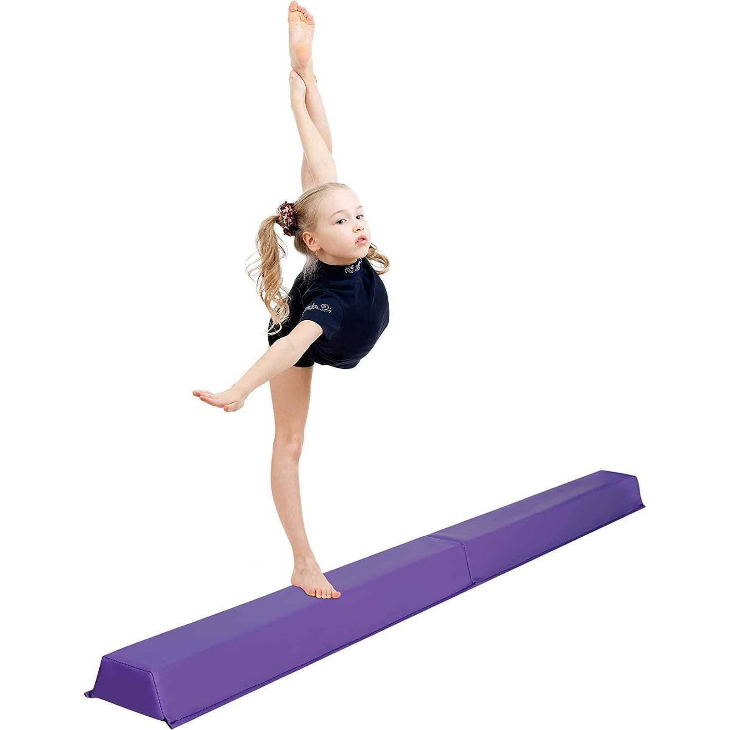 Jupiterforce 6ft Folding Balance Beam Folding Gymnastic Beam Extra Firm Foam Anti-Slip Bottom Floor Equipment Easy to Store&Carry for Home Training