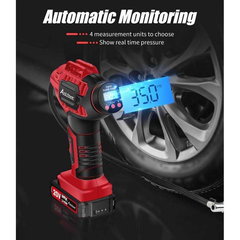 AVID POWER Tire Inflator Portable Air Compressor 20V Cordless Car Tire Pump - Image 5