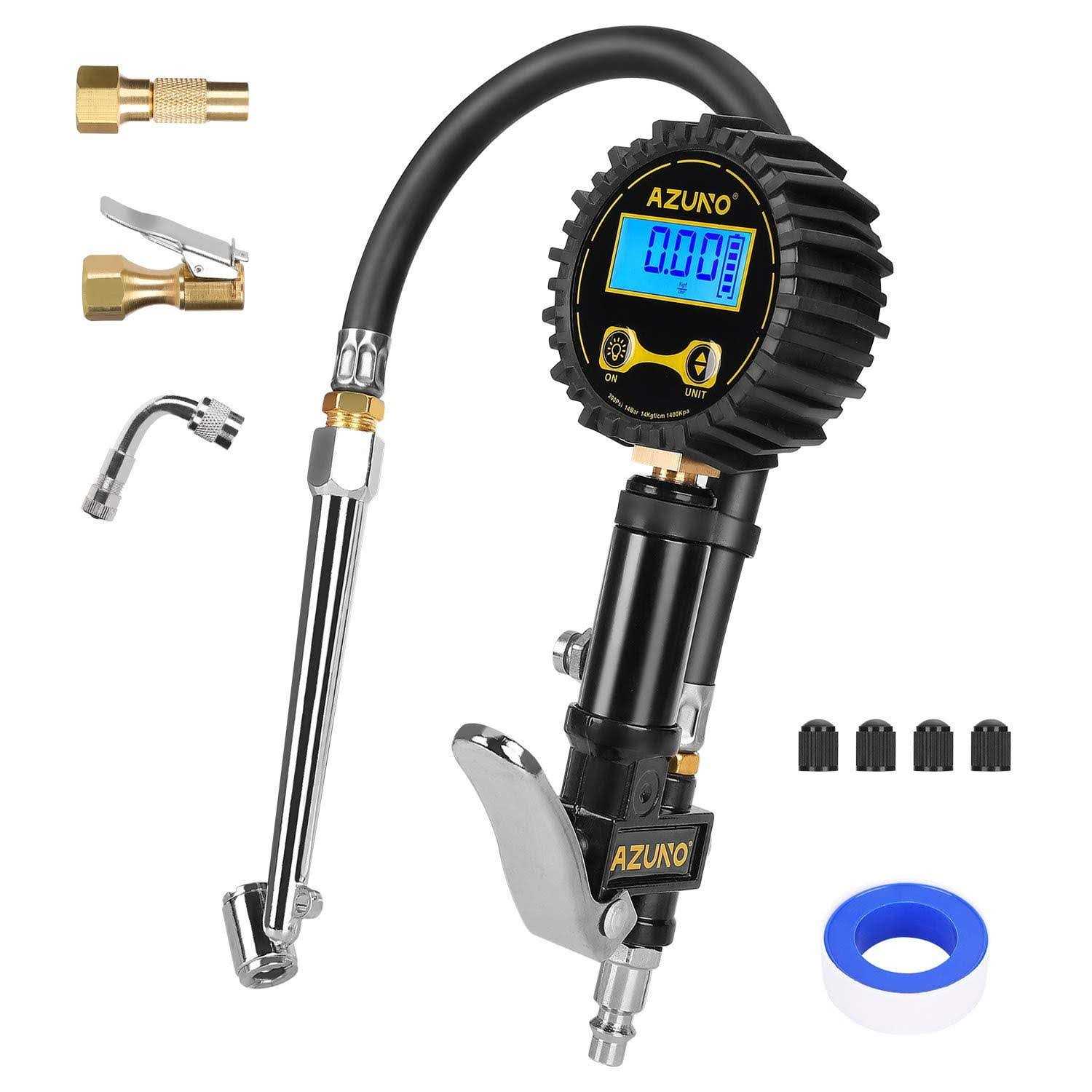 AZUNO Digital Tire Inflator with Pressure Gauge, 200 Psi - Image 3