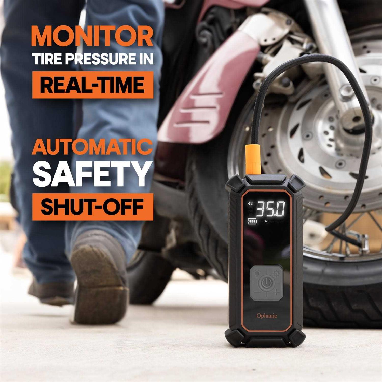 Alternative view of Ophanie Digital Portable Tire Inflator 160 Psi Digital Pressure Gauge Air Compressor for Car