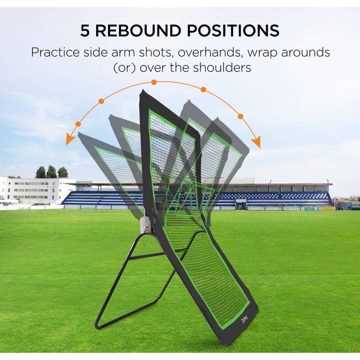Alternative view of Lacrosse Rebounder Volleyball Rebounder Net 4x7ft Throwback Net with 5 Bounce Back Rebound Angles Lacrosse Ball and Neon Target for Lacrosse Lax
