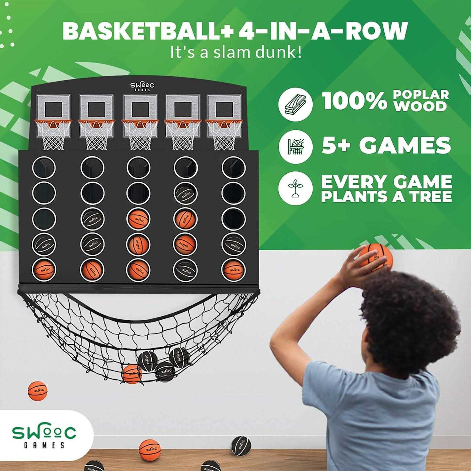 Low Post Lineup Wall Mounted Basketball 4 in a Row SWOOC - Image 3