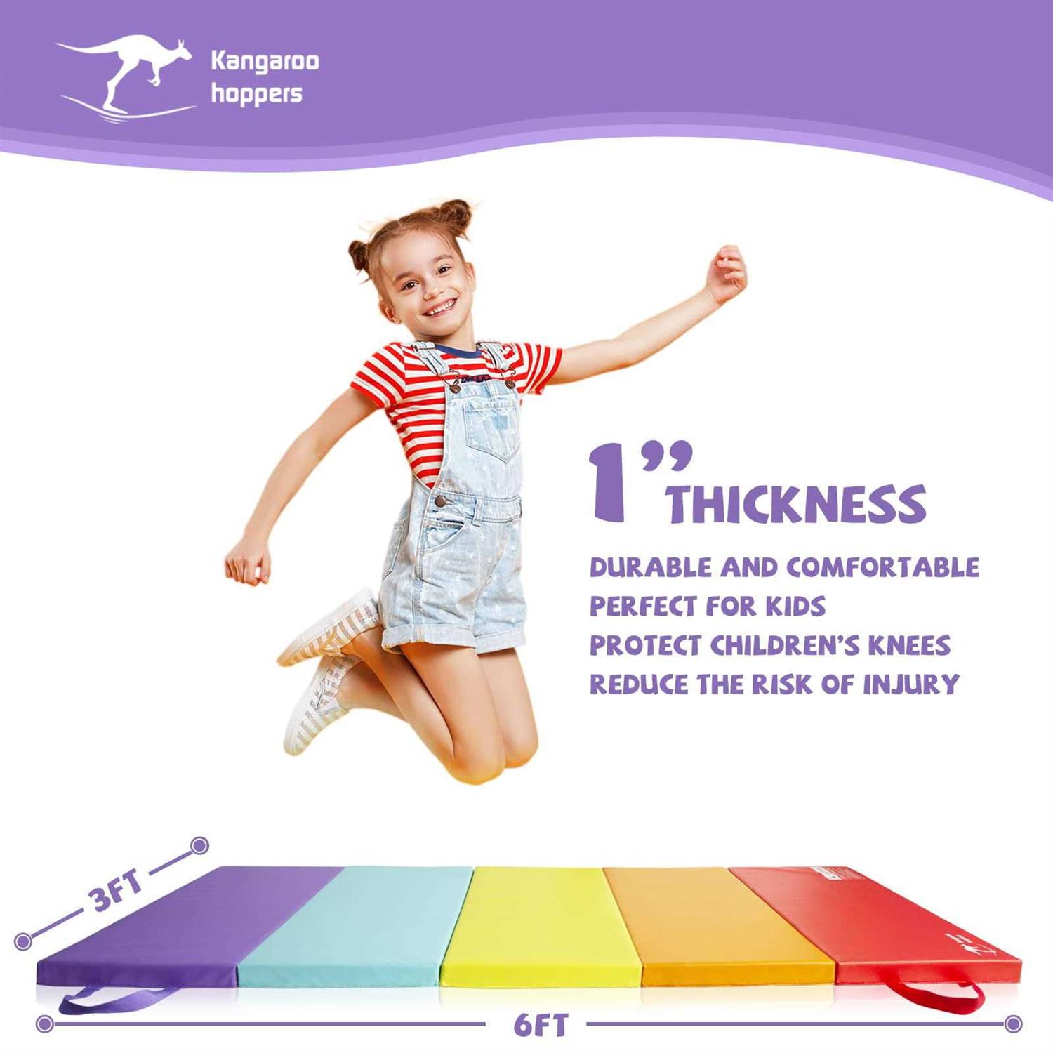 Kangaroo Hoppers 3' x 6' Kids Gymnastics Mat - Image 2