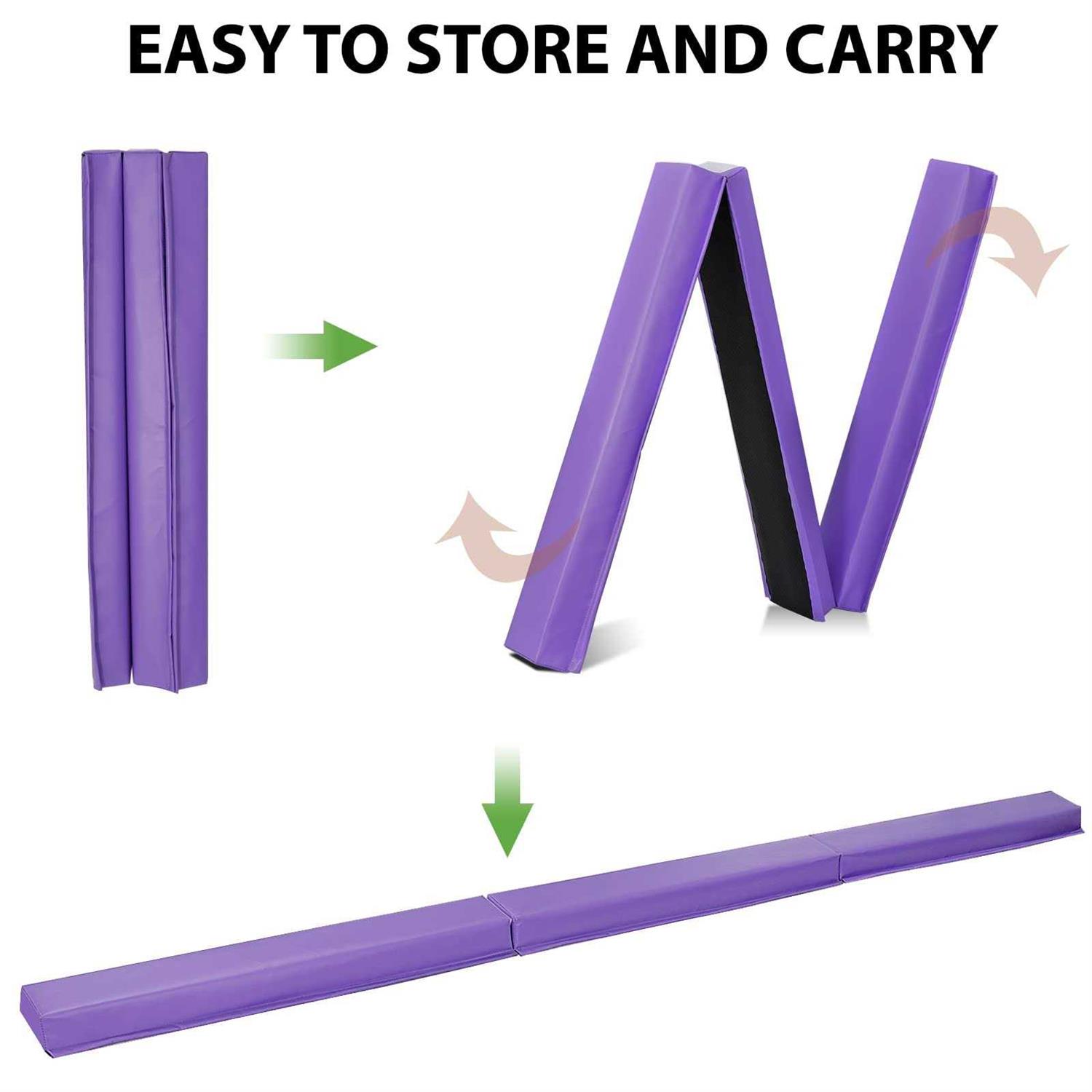 Alternative view of Oteymart Balance Beam Folding Gymnastics Beam Extra Firm Foam Anti-Slip Bottom Equipment for Floor Home Training