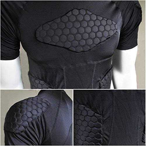 TUOY Men's Padded Compression Shirt Protective Shirt Rib Chest Protector - Image 5