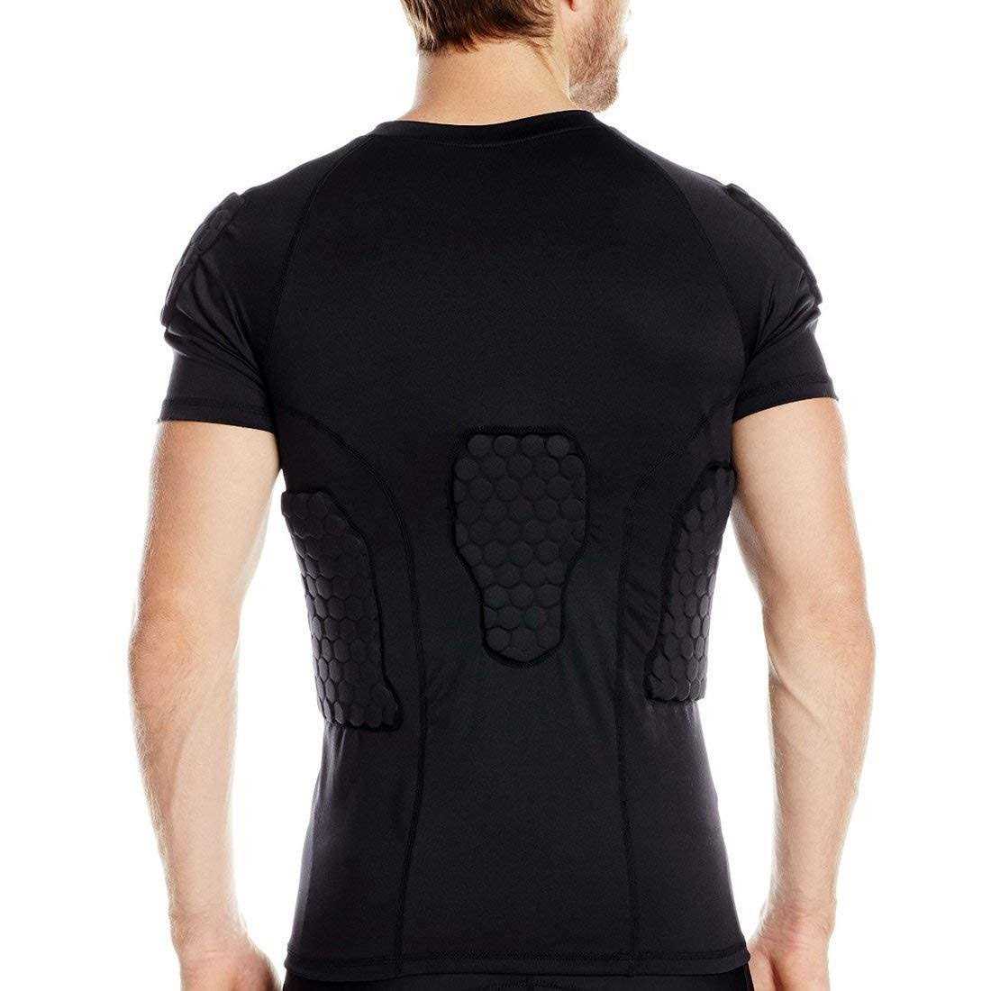 TUOY Men's Padded Compression Shirt Protective Shirt Rib Chest Protector - Image 4
