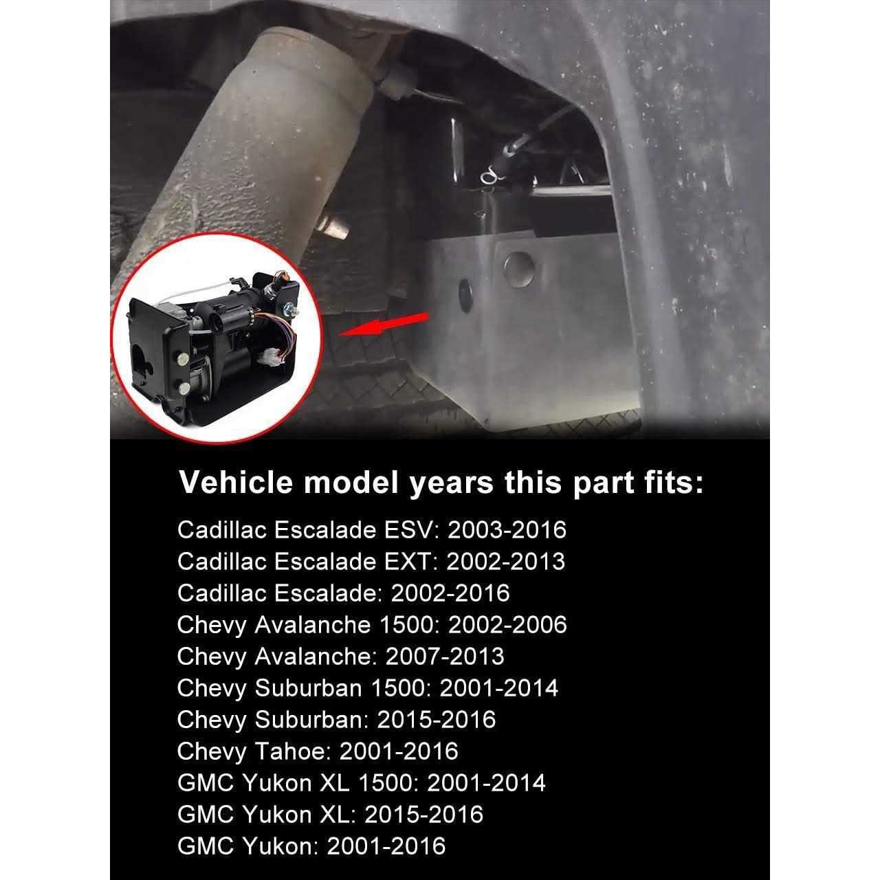 Benefast 949-001 949-099 Air Ride Suspension Compressor Pump Fits for Cadillac Escalade Chevy Avalanche Suburban Tahoe GMC Yukon 2001-2016 Replace# - Image 4