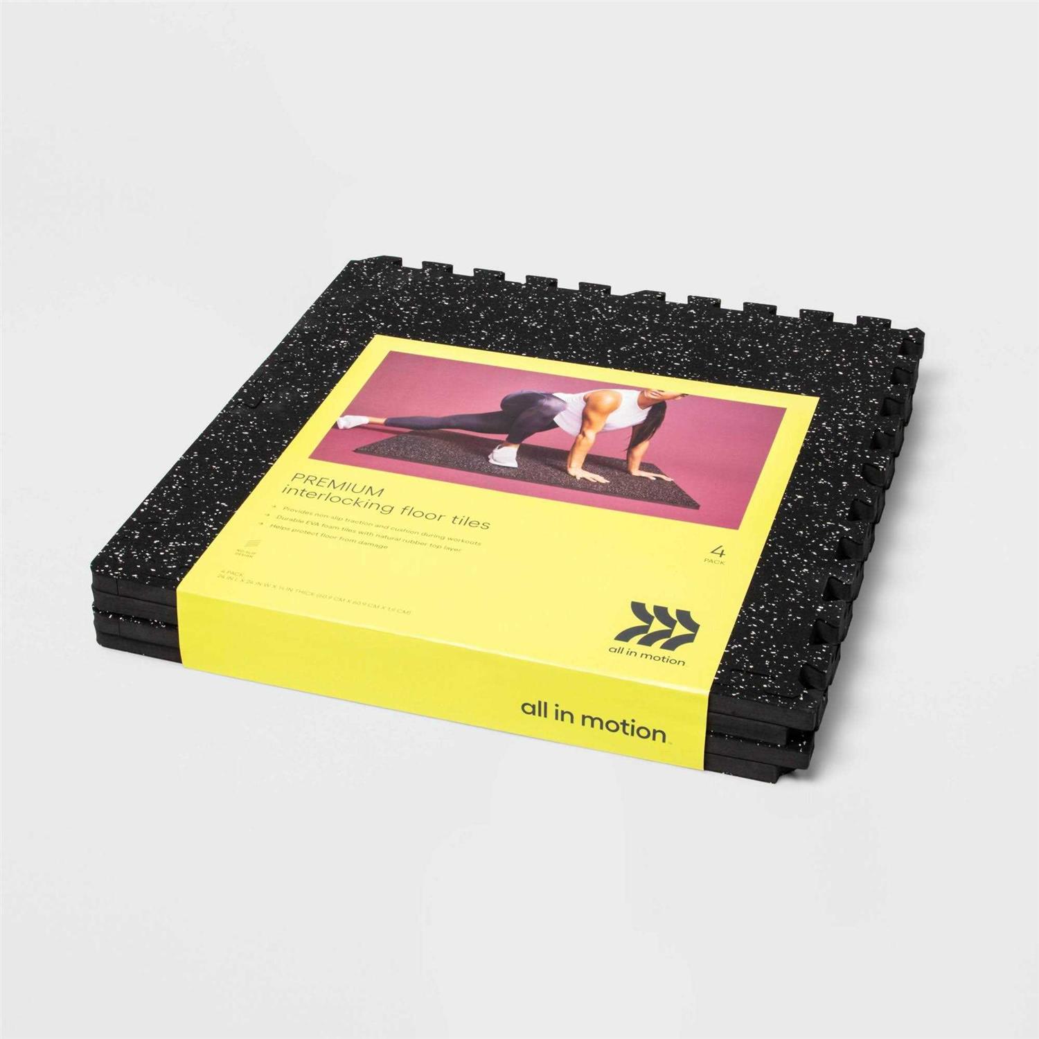Interlocking Floor Tiles Premium EVA & Rubber Black 24 x 24 All in Motion - Image 2