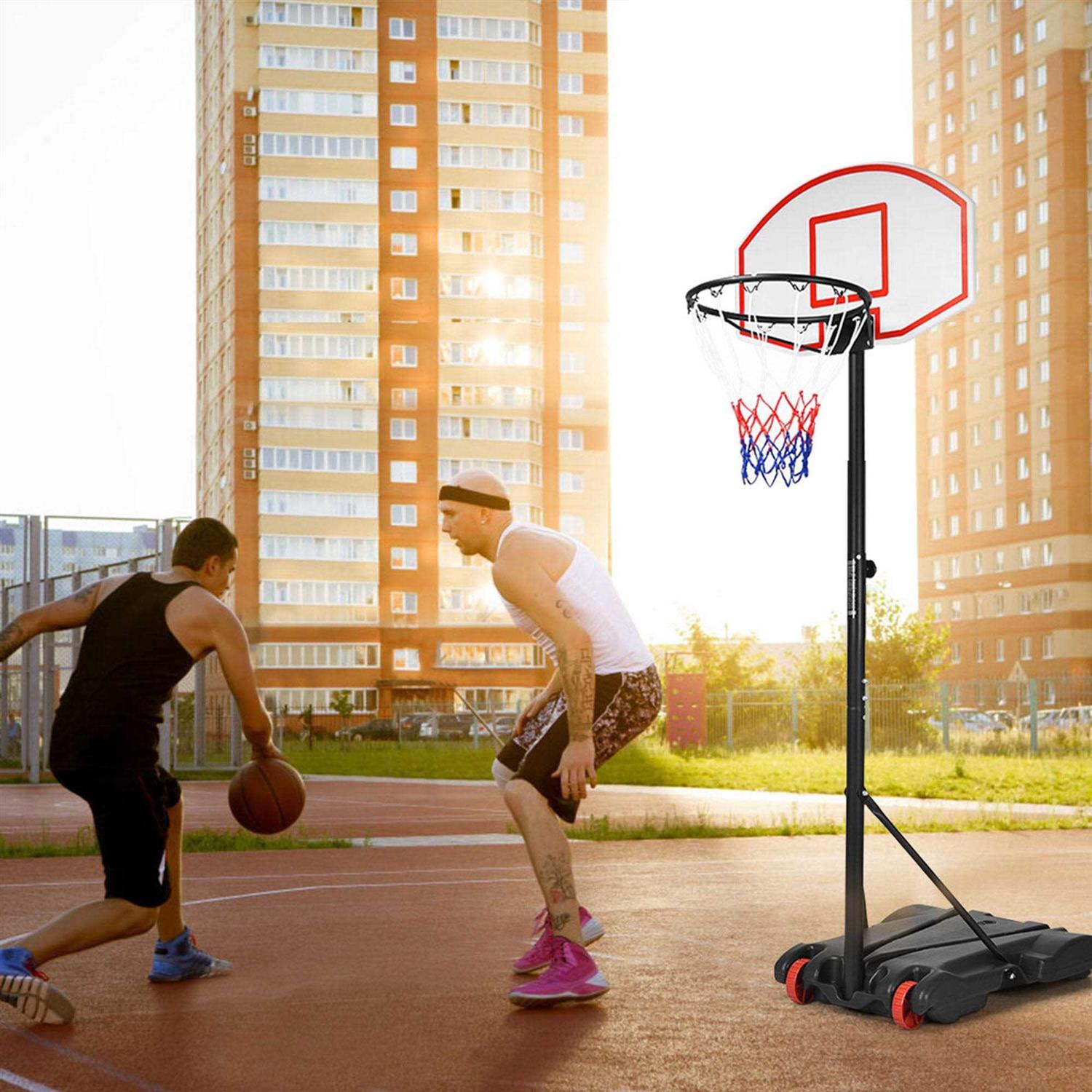 Sugift Portable Basketball Hoop Kids Height-Adjustable with Wheels - Image 3