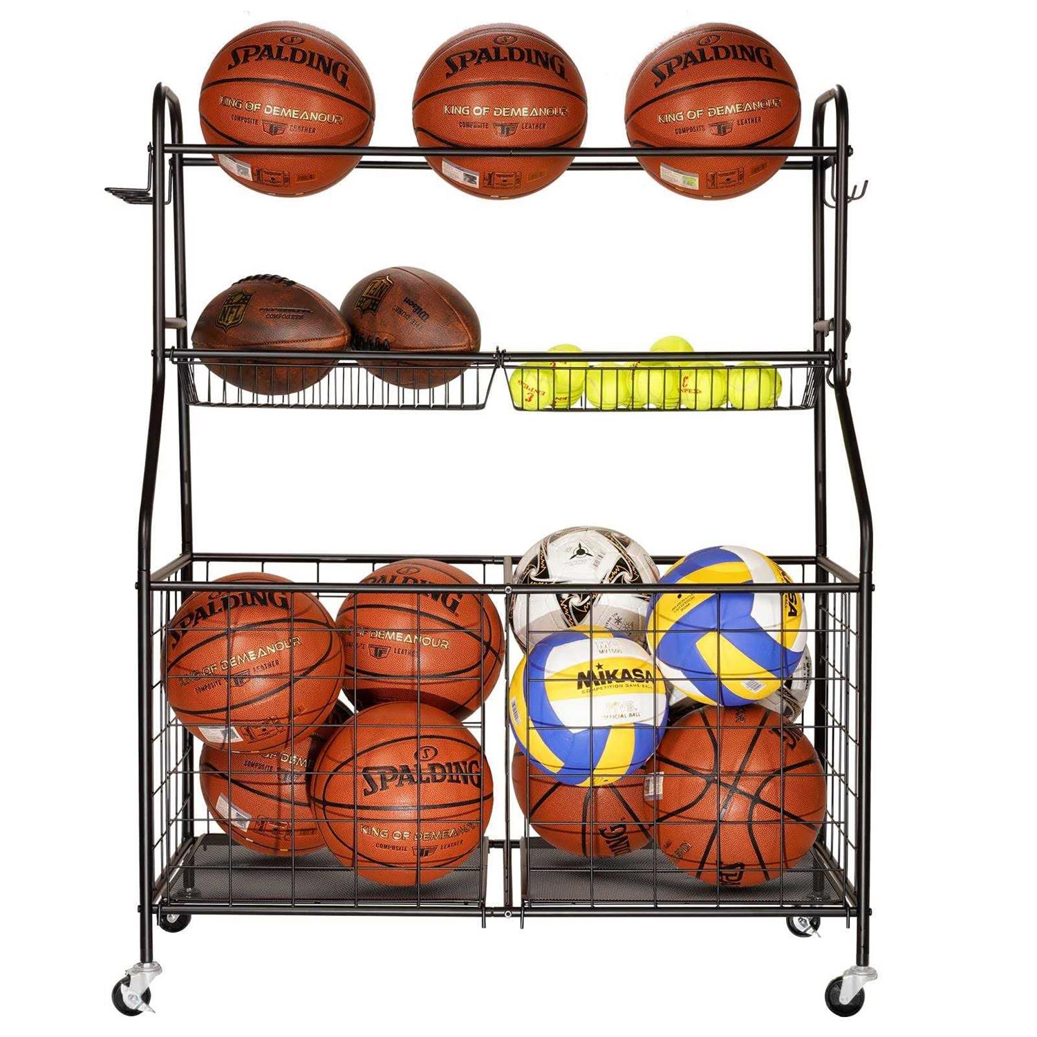Alternative view of Kinghouse Garage Sports Equipment Organizer Ball Storage Rack Toy Storage