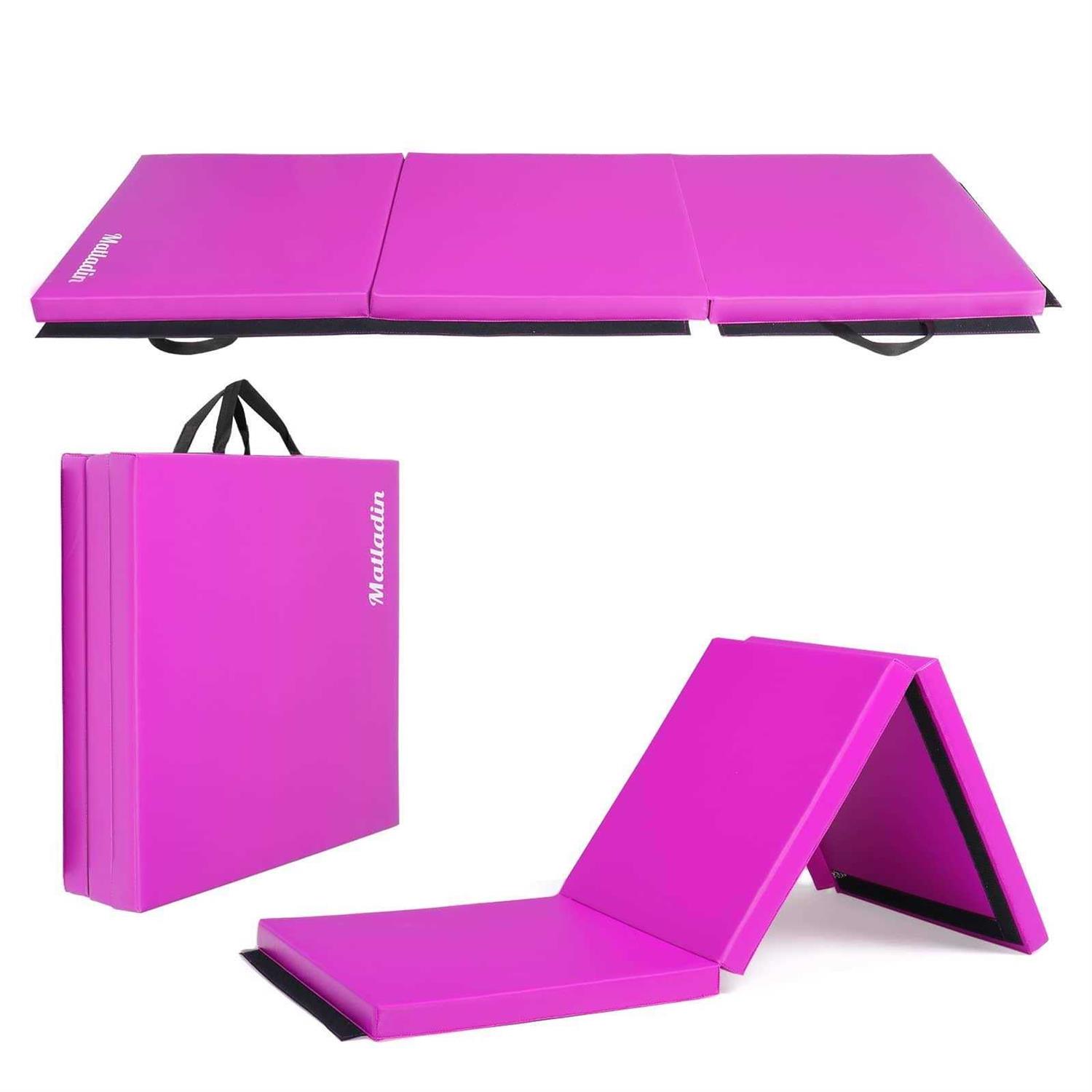 Matladin Folding Gymnastics Gym Exercise Aerobics Mat PU Leather Tumbling Mats for Stretching Yoga