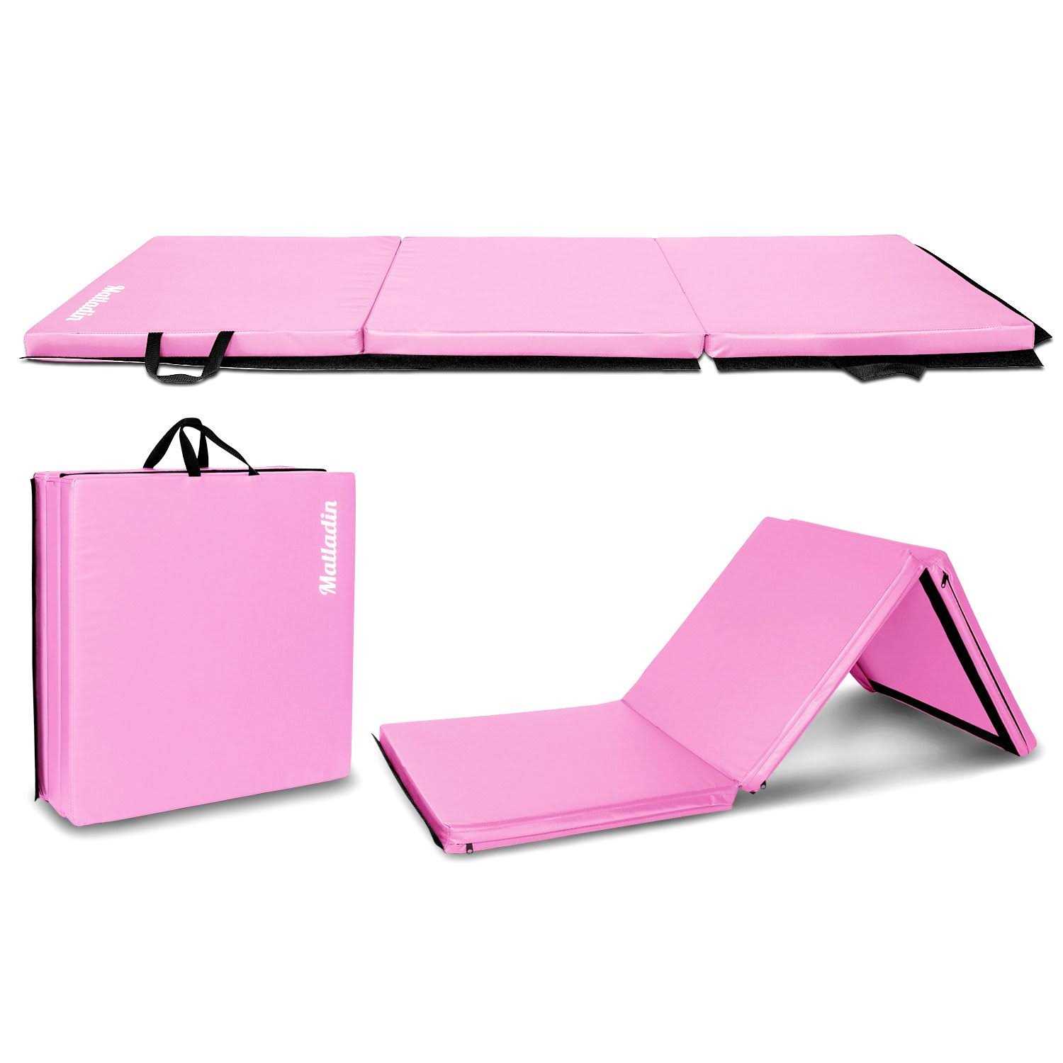 Matladin Folding Gymnastics Gym Exercise Aerobics Mat PU Leather Tumbling Mats for Stretching Yoga