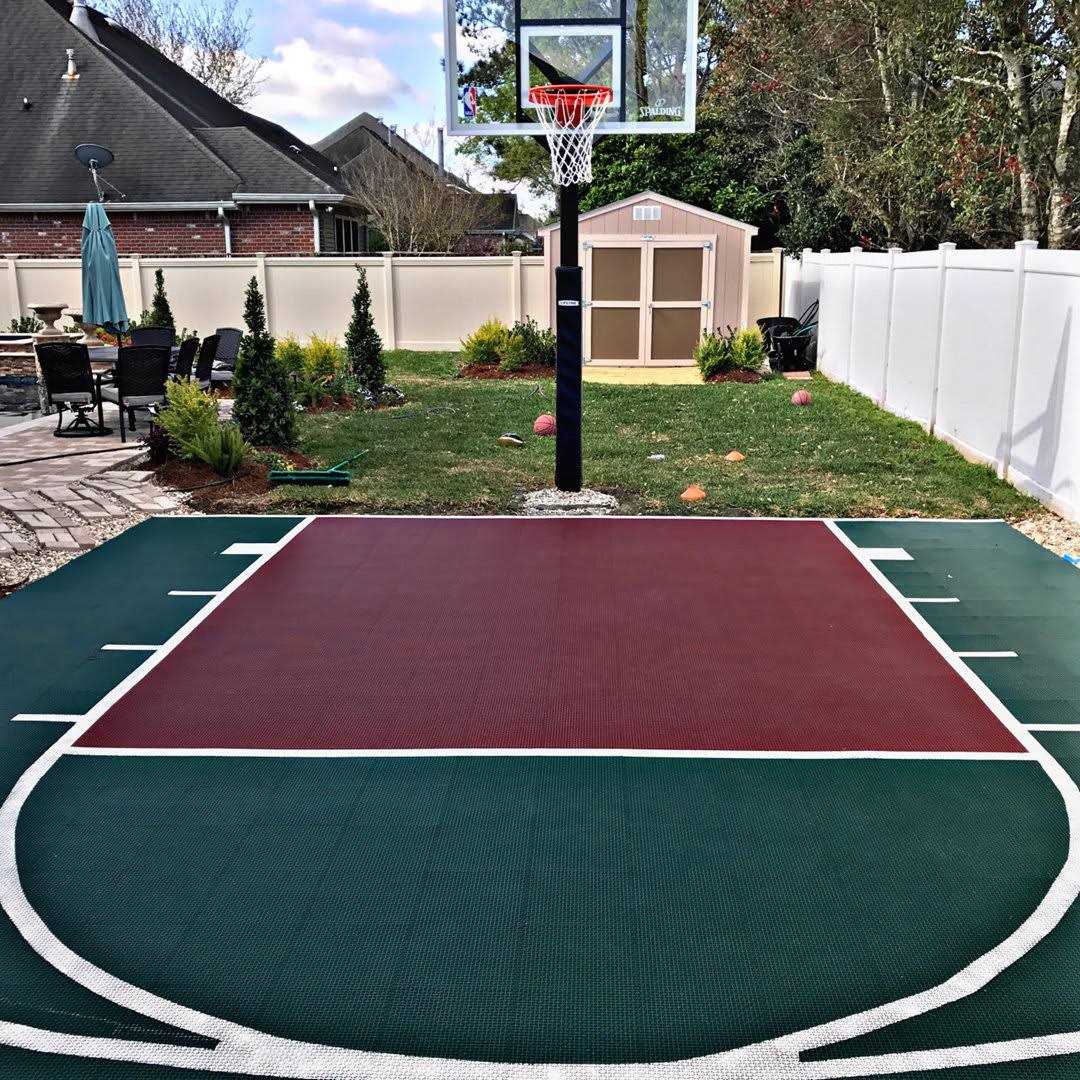 Alternative view of Outdoor Basketball Court 12 x 12 Plastic Interlocking Deck Tile FlooringInc