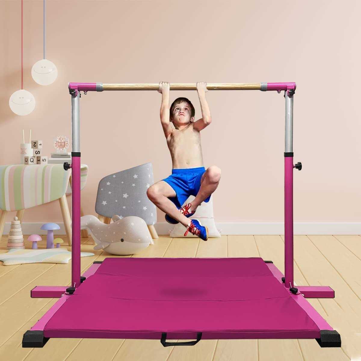 gLANT Gymnastic Kip Bar,Horizontal Bar for Kids Girls Junior,3 to 5 Adjustable Height,Home Gym Equipment,Ideal for Indoor and Home Training,1-4 Levels - Image 3