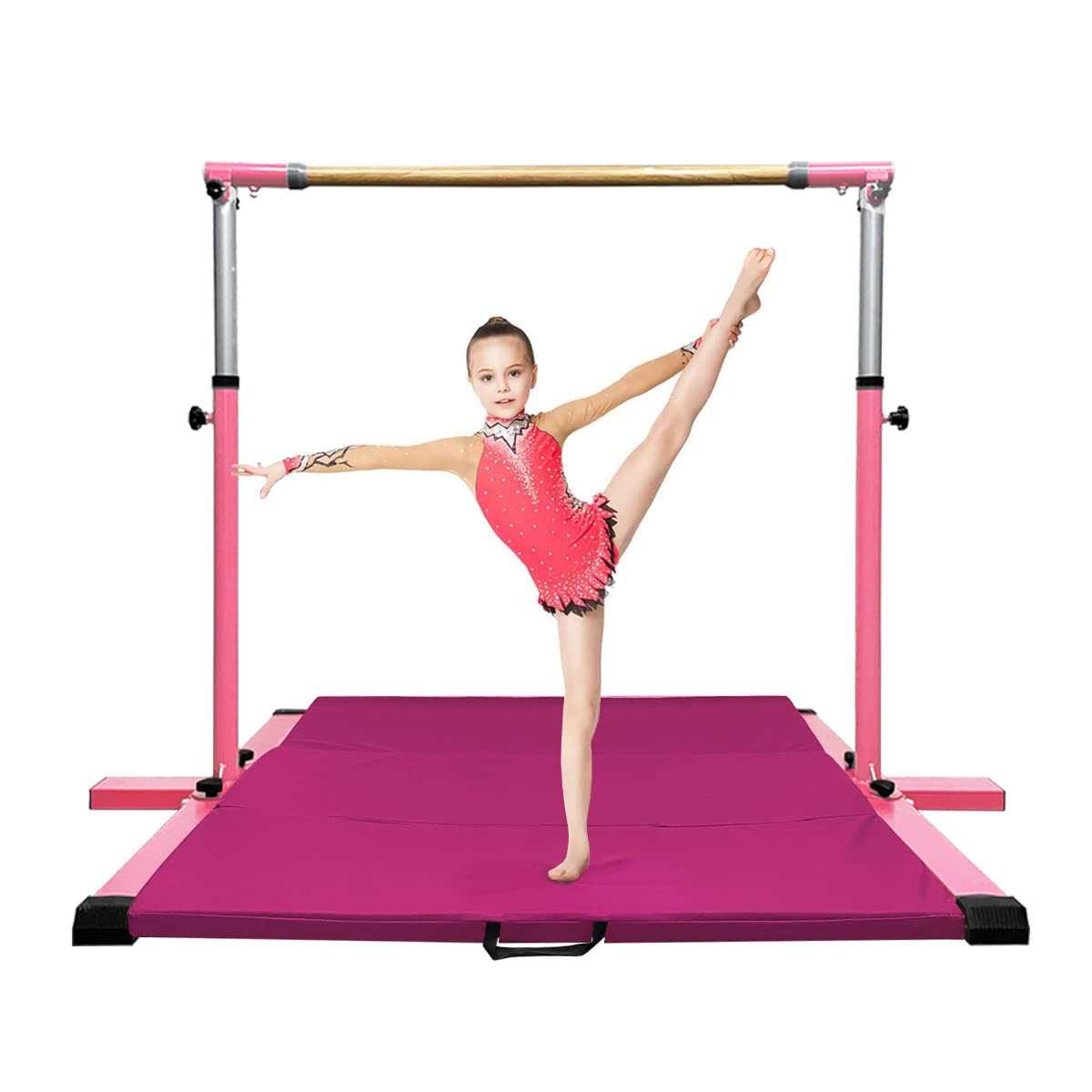 gLANT Gymnastic Kip Bar,Horizontal Bar for Kids Girls Junior,3 to 5 Adjustable Height,Home Gym Equipment,Ideal for Indoor and Home Training,1-4 Levels - Image 3