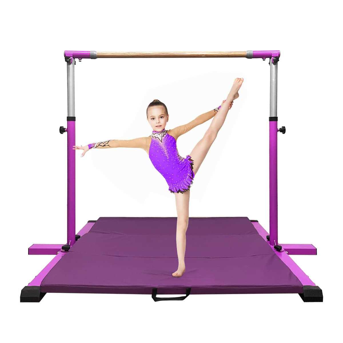 gLANT Gymnastic Kip Bar,Horizontal Bar for Kids Girls Junior,3 to 5 Adjustable Height,Home Gym Equipment,Ideal for Indoor and Home Training,1-4 Levels - Image 4