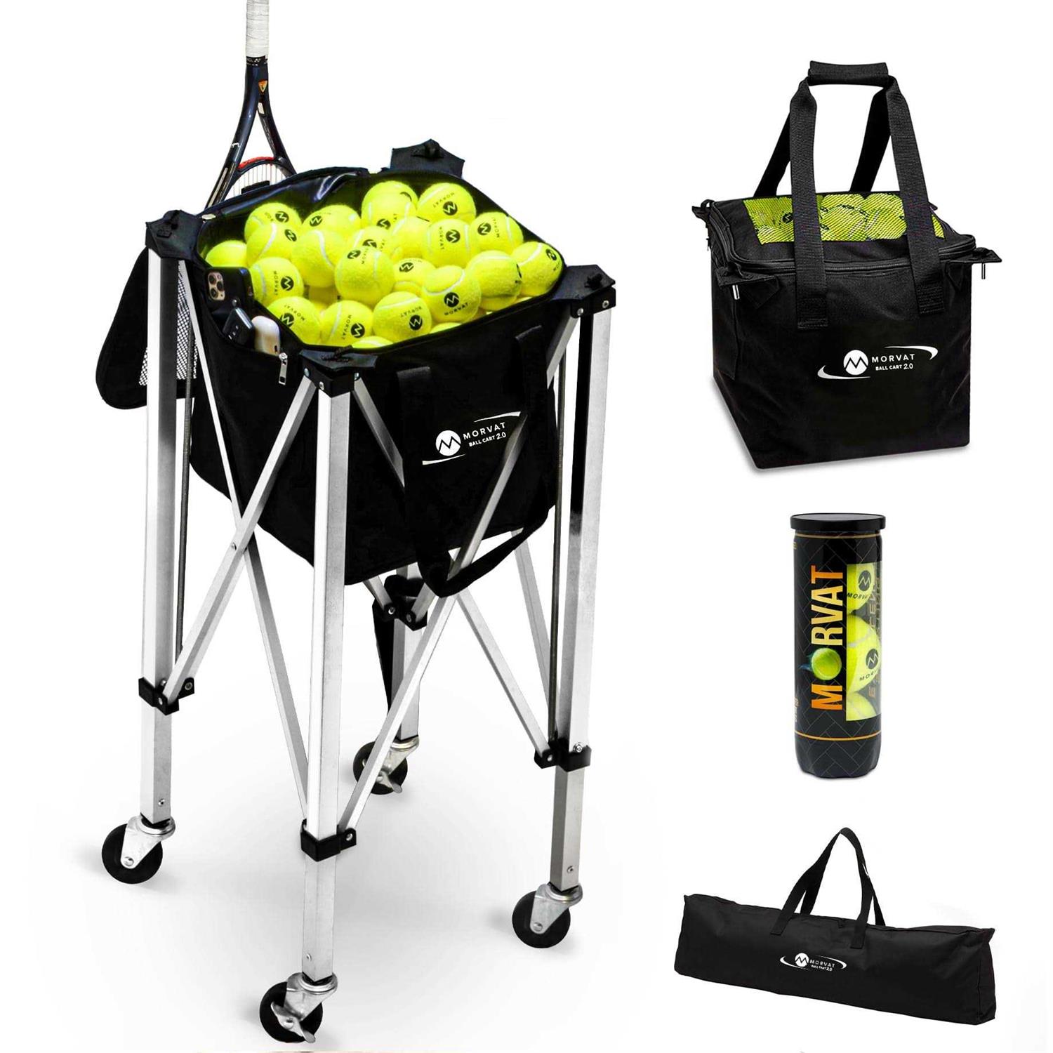 Morvat Heavy-Duty 165 Tennis Ball Cart with Bag