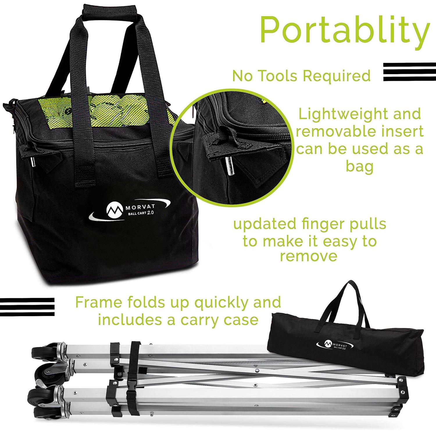 Alternative view of Morvat Heavy-Duty 165 Tennis Ball Cart with Bag