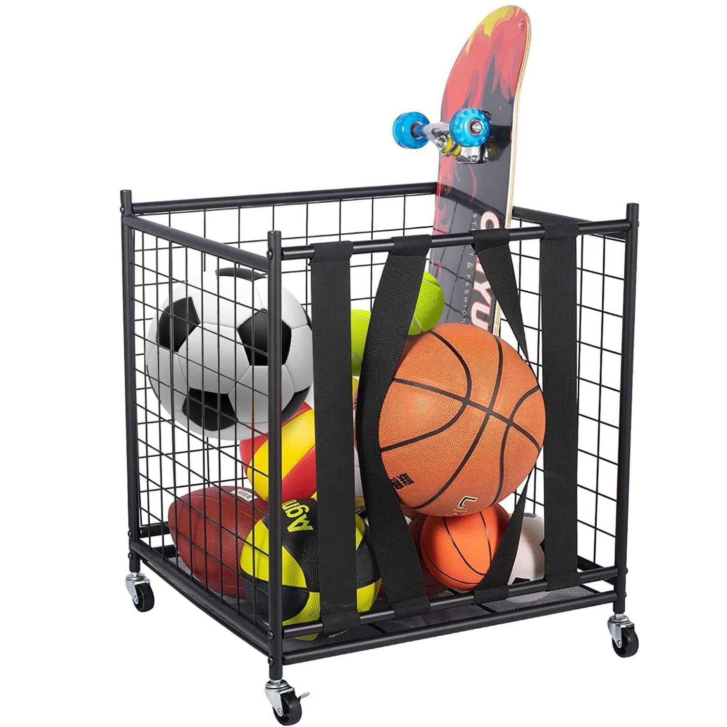 Oududianzi Ball Storage Rolling Sport Balls Cart Ball Organizer for Garage