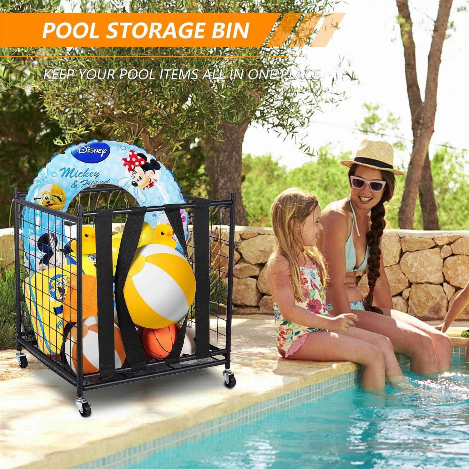 Alternative view of Oududianzi Ball Storage Rolling Sport Balls Cart Ball Organizer for Garage
