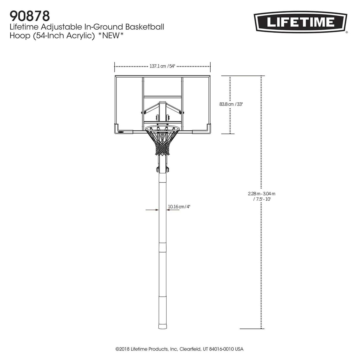 Lifetime Adjustable In-Ground Basketball Hoop - Image 4