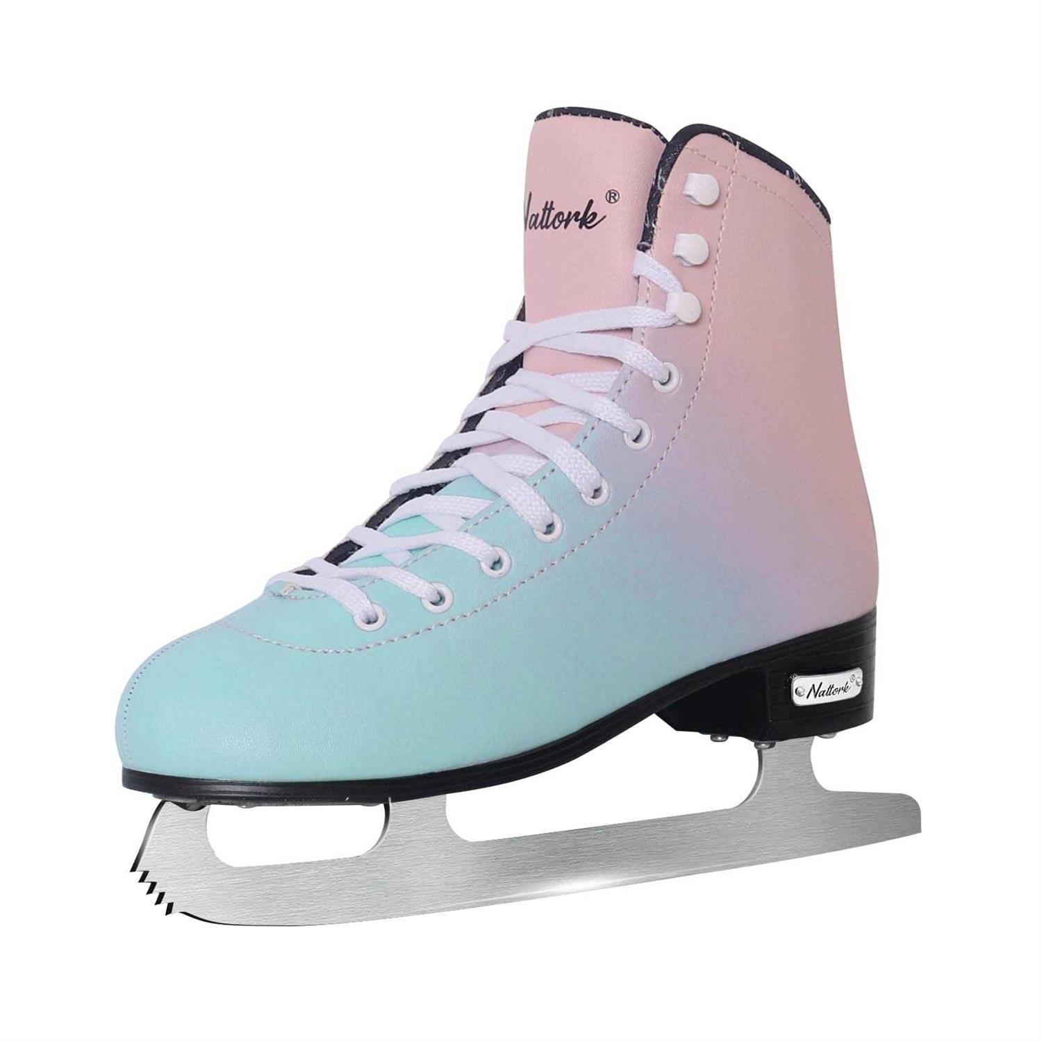 Nattork Figure Skates Excellence Stainless Steel Blades Ice Figure Skating with Enhanced Support Strength Performance and Ultimate