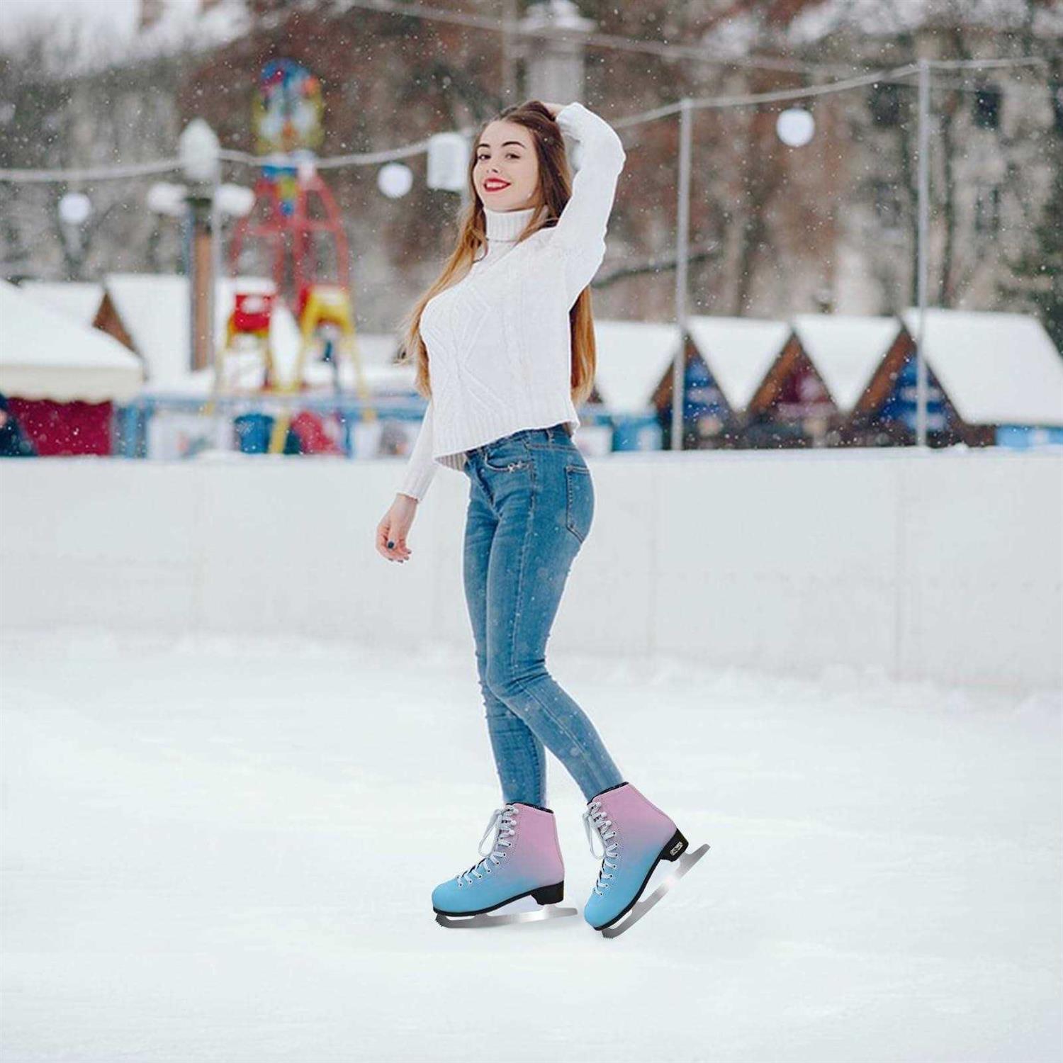 Alternative view of Nattork Figure Skates Excellence Stainless Steel Blades Ice Figure Skating with Enhanced Support Strength Performance and Ultimate