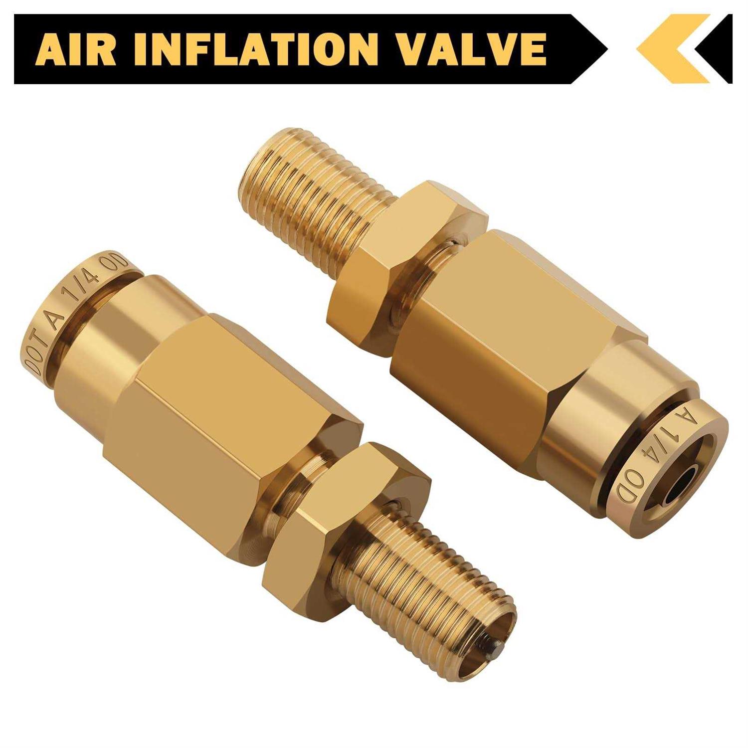 Cheemuii 1/4 Inflation Schrader Valve with Push to Connect for 1/4 OD Air Line Tubing and Air Spring Suspension for Semi Truck Trailer Tractor - Image 4