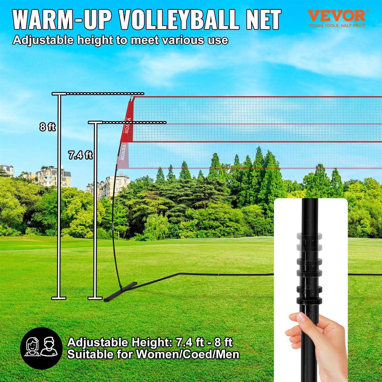 VEVOR Freestanding Volleyball Training Net for Indoor or Outdoor Use - Image 3