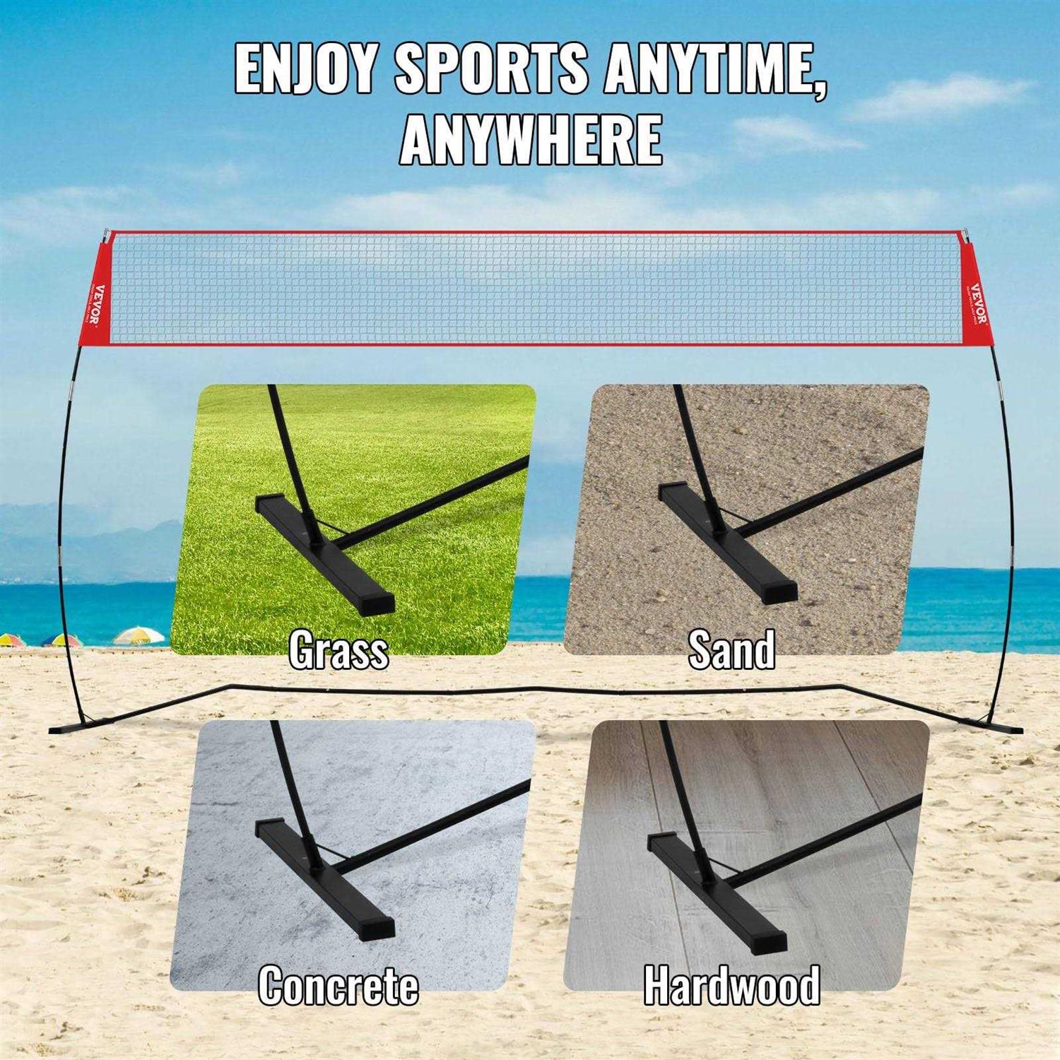 VEVOR Freestanding Volleyball Training Net for Indoor or Outdoor Use - Image 5