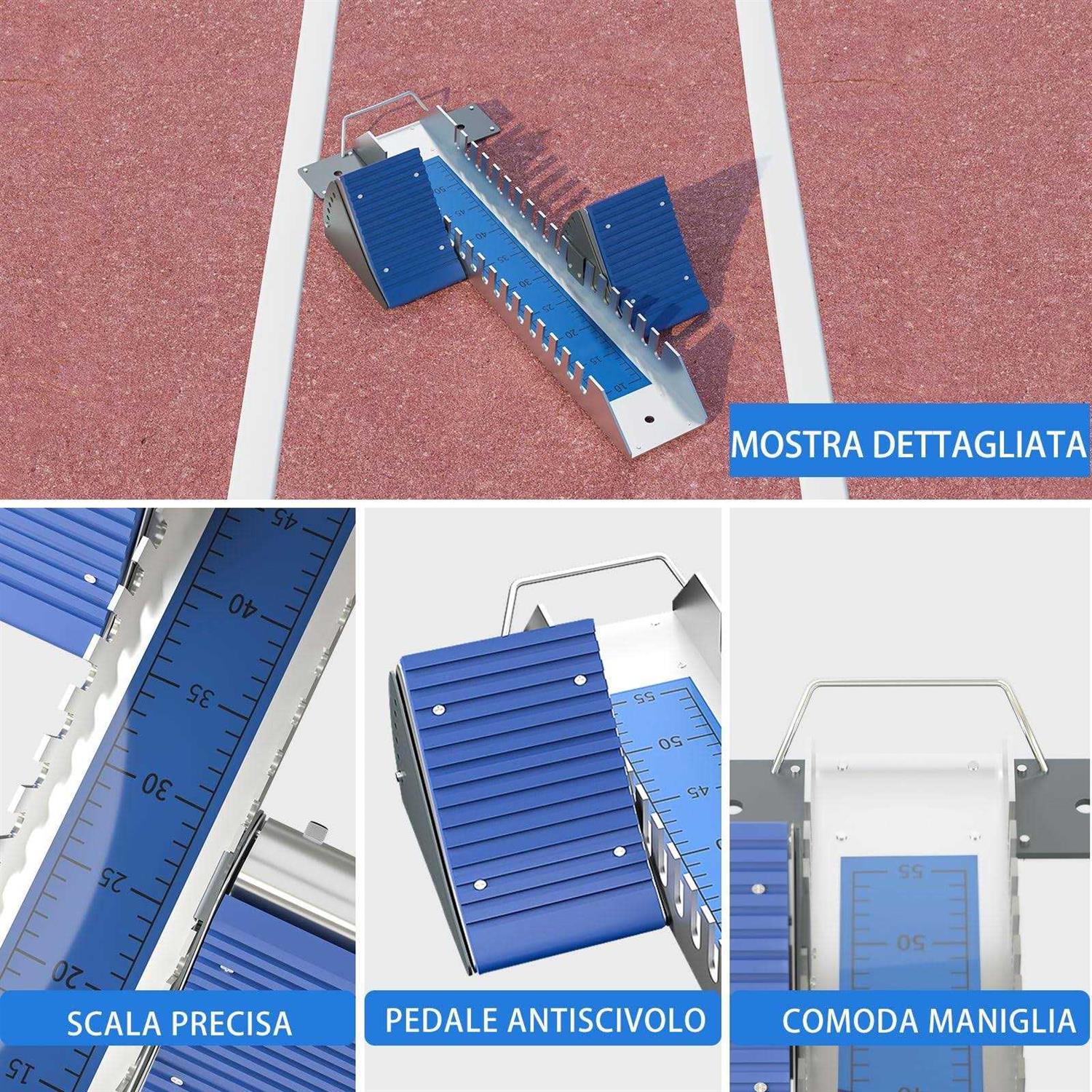 Supvision 25-30in Starting Block Track Field Multi-Function Track Starting Blocks for Sprinting 6 Angle Adjustable Pedals Aluminum Running Blocks - Image 3