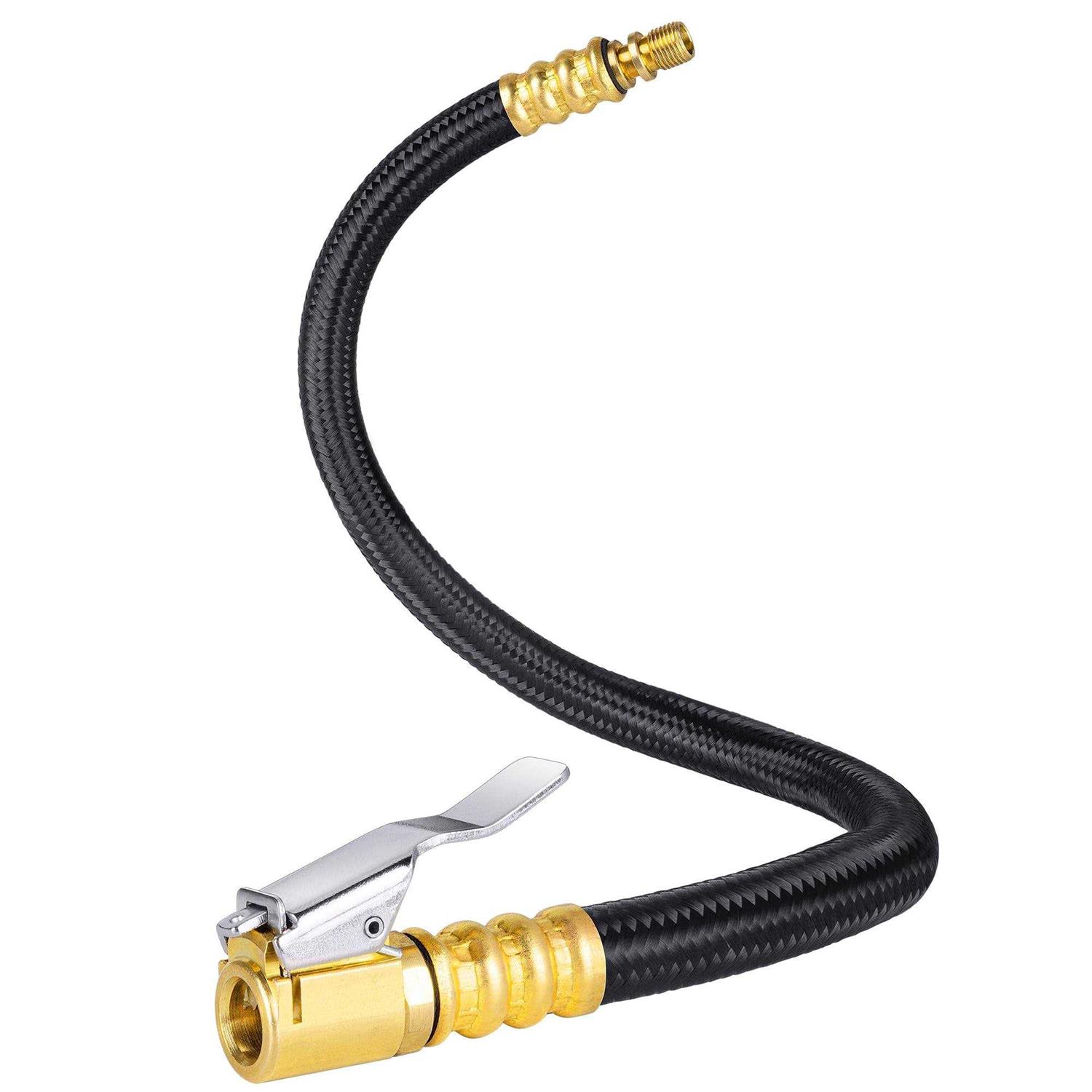 LUMITECO 12'' Tire Inflator Extension Tube Tyre Pump Quick Inflation Chuck Adapter Hose for Quick-Inflation