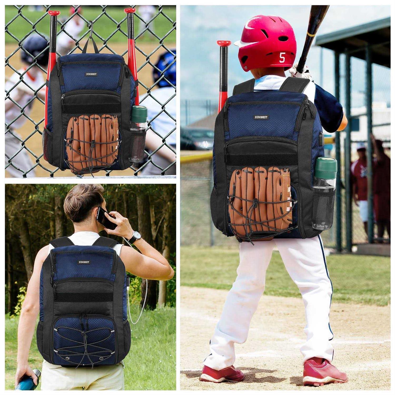 Alternative view of JCDOBEST Baseball Backpack Baseball Bag with USB Charging Port