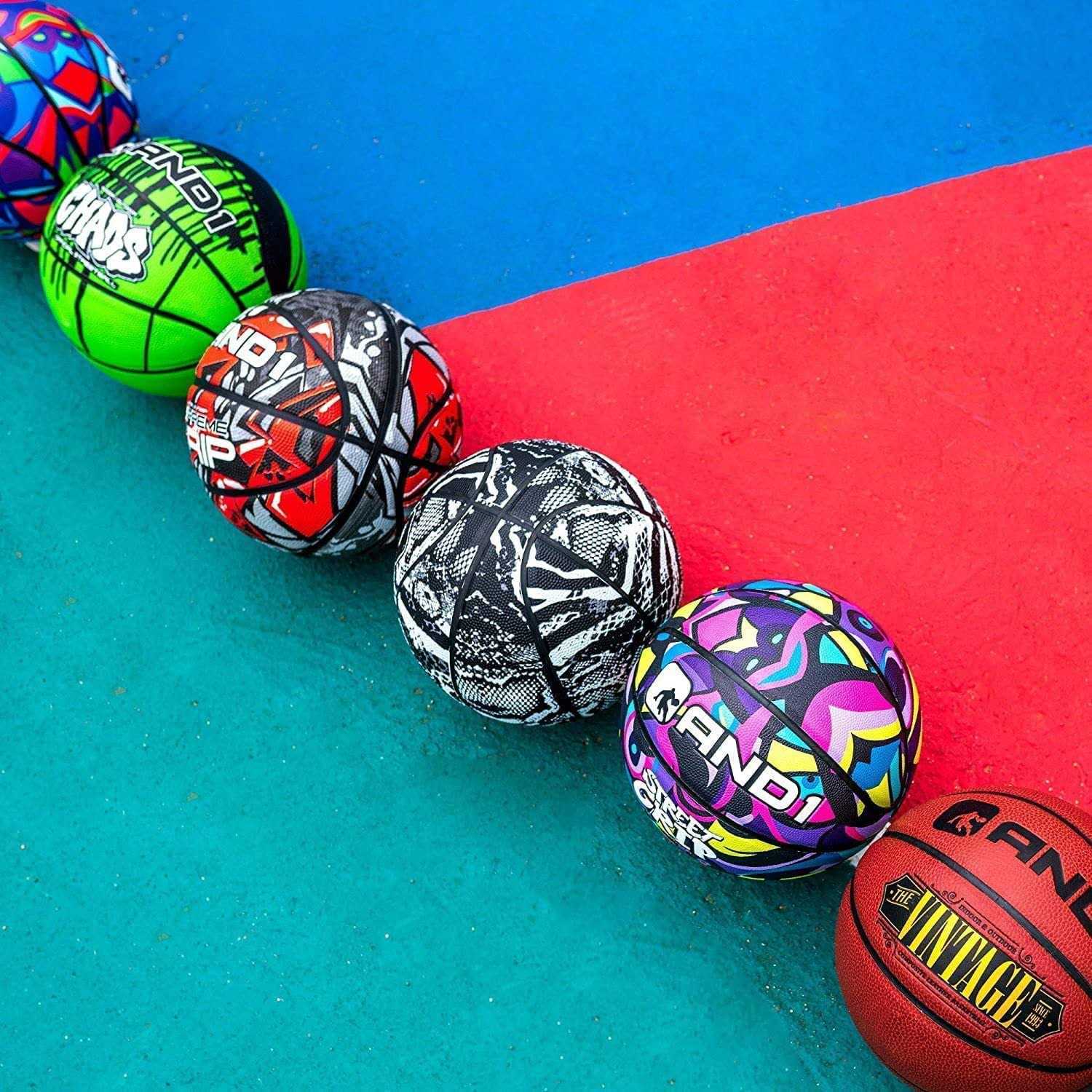 And1 Graffiti Fantom Rubber Basketball & Pump - Image 4