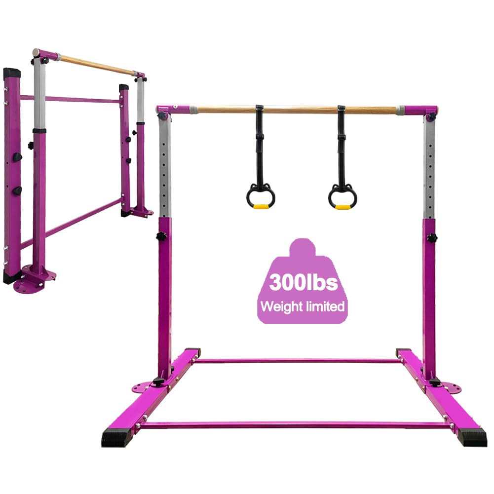 JC-ATHLETICS Gymnastic Kip Bar,Horizontal Bar for Kids Girls Junior Adjustable Height,Home Gym Equipment