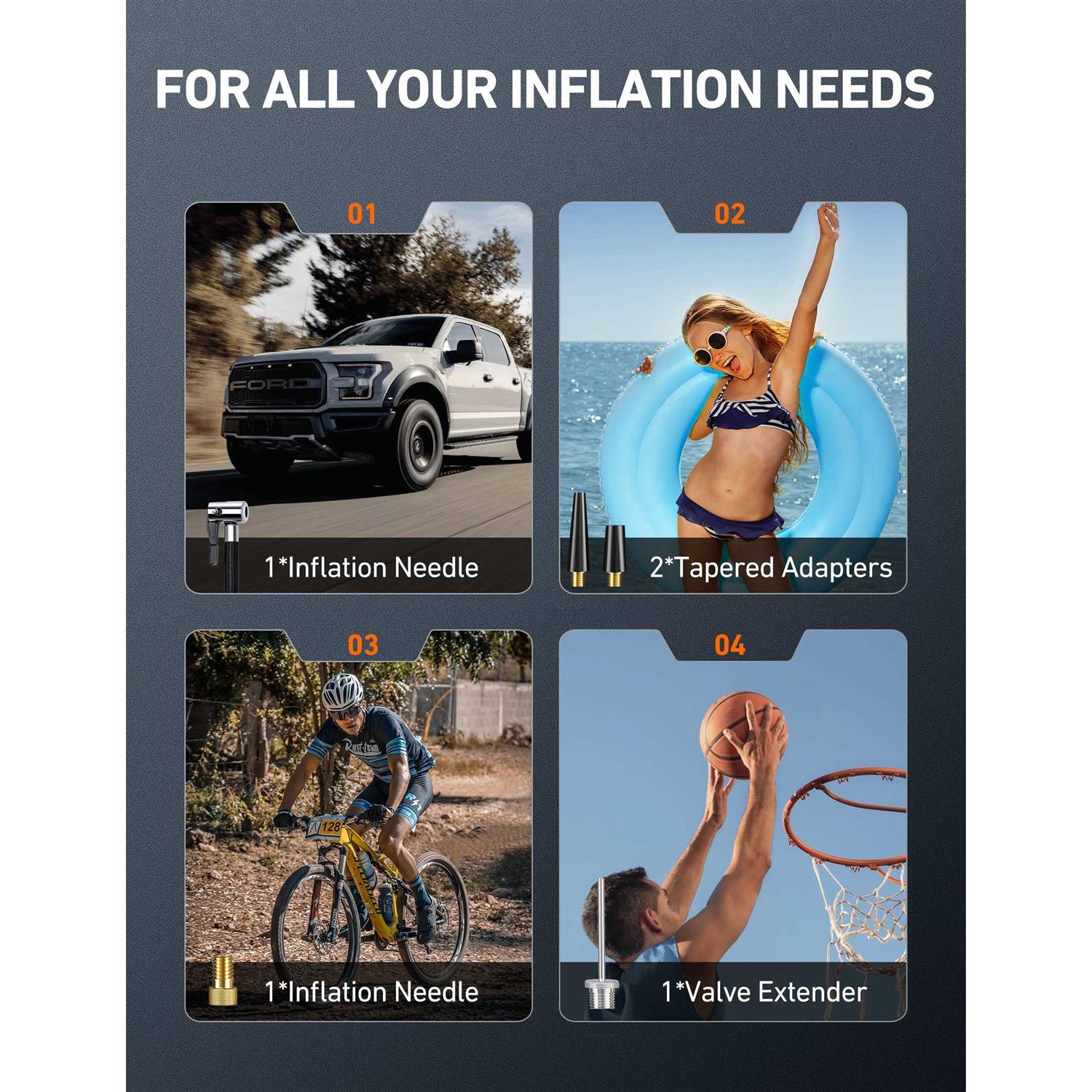 AstroAI Tire Inflator Portable Air Compressor 100PSI Air Pump for Car Tires - Image 3