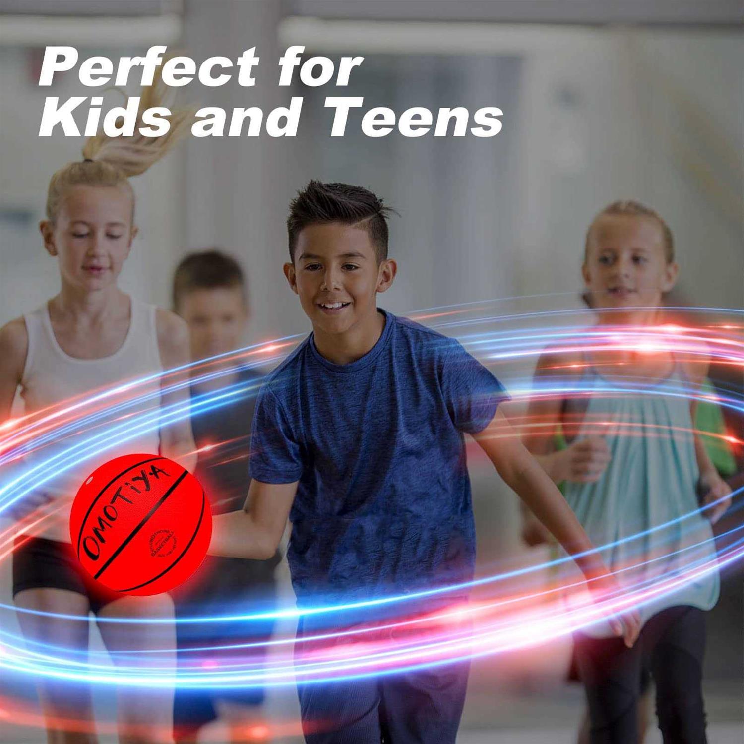 Alternative view of OMOTIYA Glow in The Dark Basketball LED Light Up Basketball Night Glowing Ball