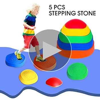 Alternative view of OMNISAFE Balance Stepping Stones for Kids, Non-Slip Textured Surface and Rubber Edges
