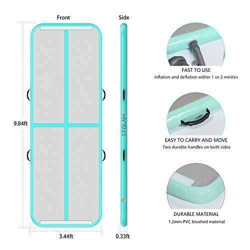 Ez Glam 10ft/13ft/16ft/20ft Air Mat Tumble Track Inflatable Gymnastics Tumbling Track Mat with Electric Air Pump for Cheerleading/Practice/Beach/Park - Image 2