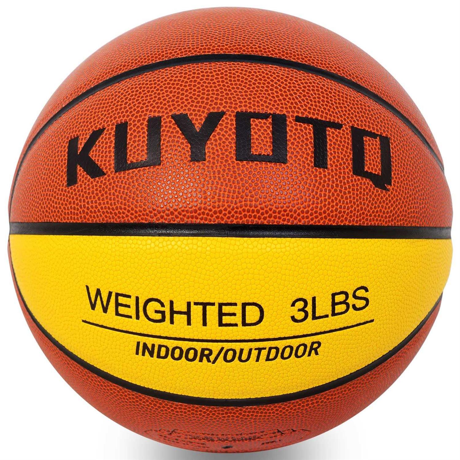 KUYOTQ 3LBS/3.3LBS/2.2LBS 29.5/28.5 Weighted Basketball Composite Indoor Outdoor Heavy Trainer Basketball for Improving Ball Handling Dribbling