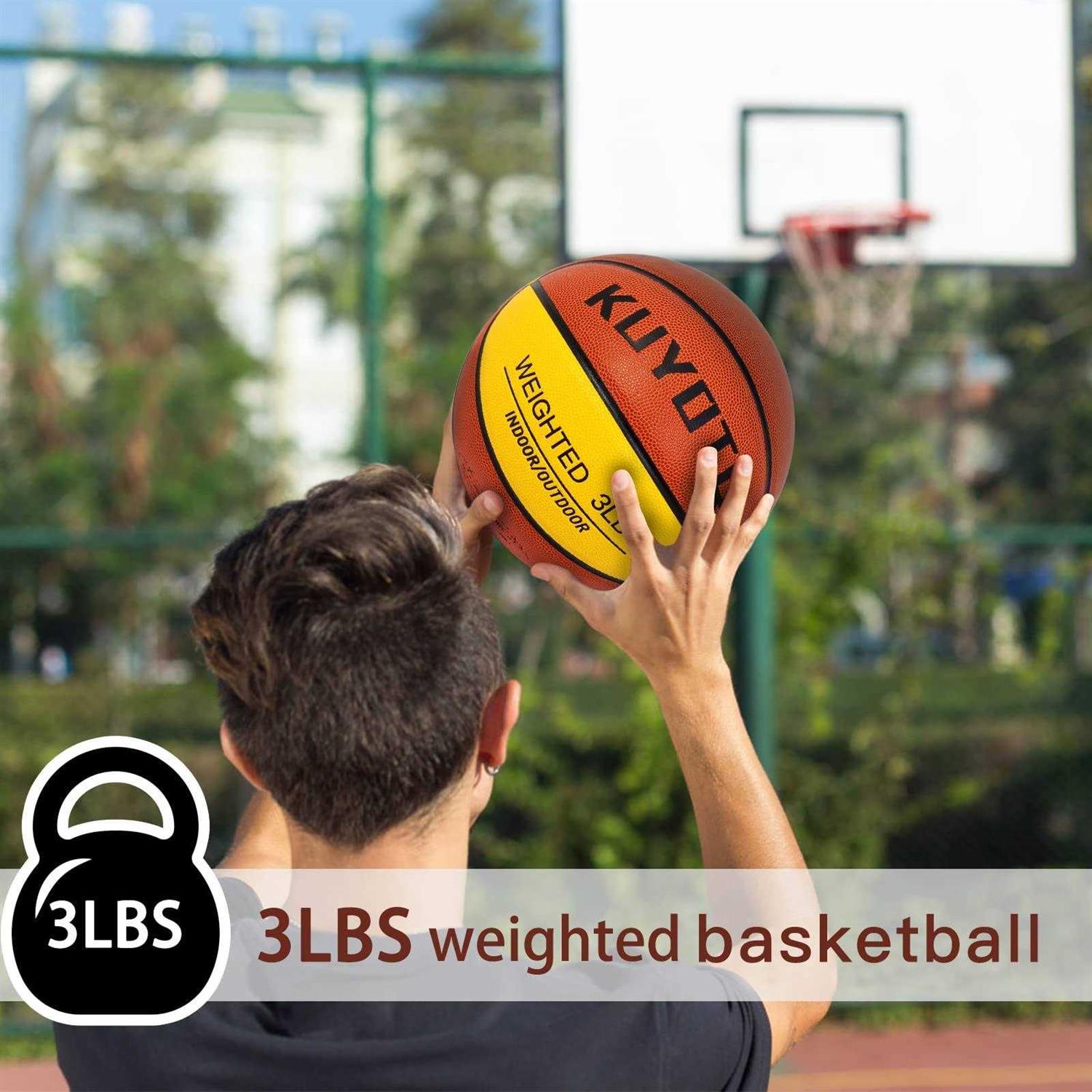 Alternative view of KUYOTQ 3LBS/3.3LBS/2.2LBS 29.5/28.5 Weighted Basketball Composite Indoor Outdoor Heavy Trainer Basketball for Improving Ball Handling Dribbling