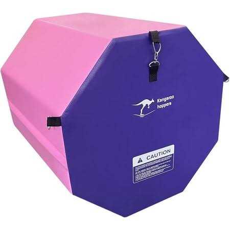 Kangaroo Hoppers 24 inch x 26 inch Gymnastics Octagon Tumbling Mat with Carrying Handles for Home Gym Exercise